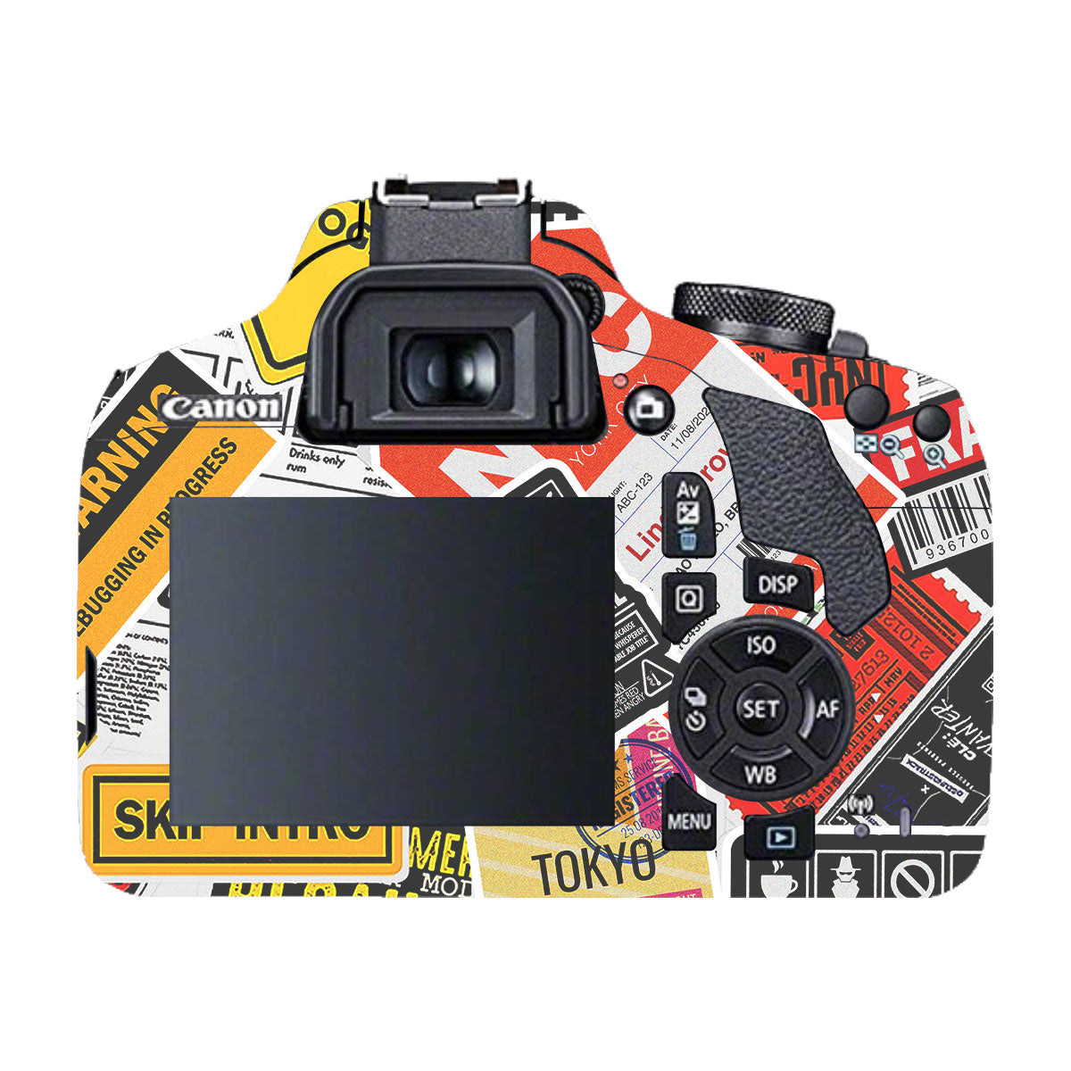 Tech Aesthetic Sticker Collage Canon EOS 200D Camera Skins