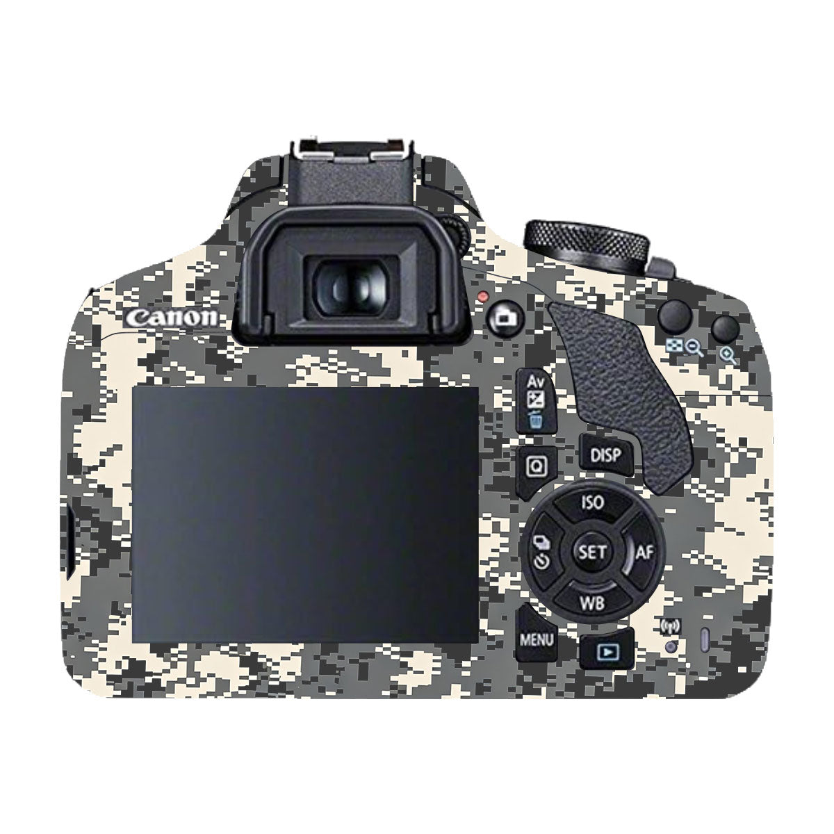 Grey Black Pixel Canon EOS 200D Camera Skins