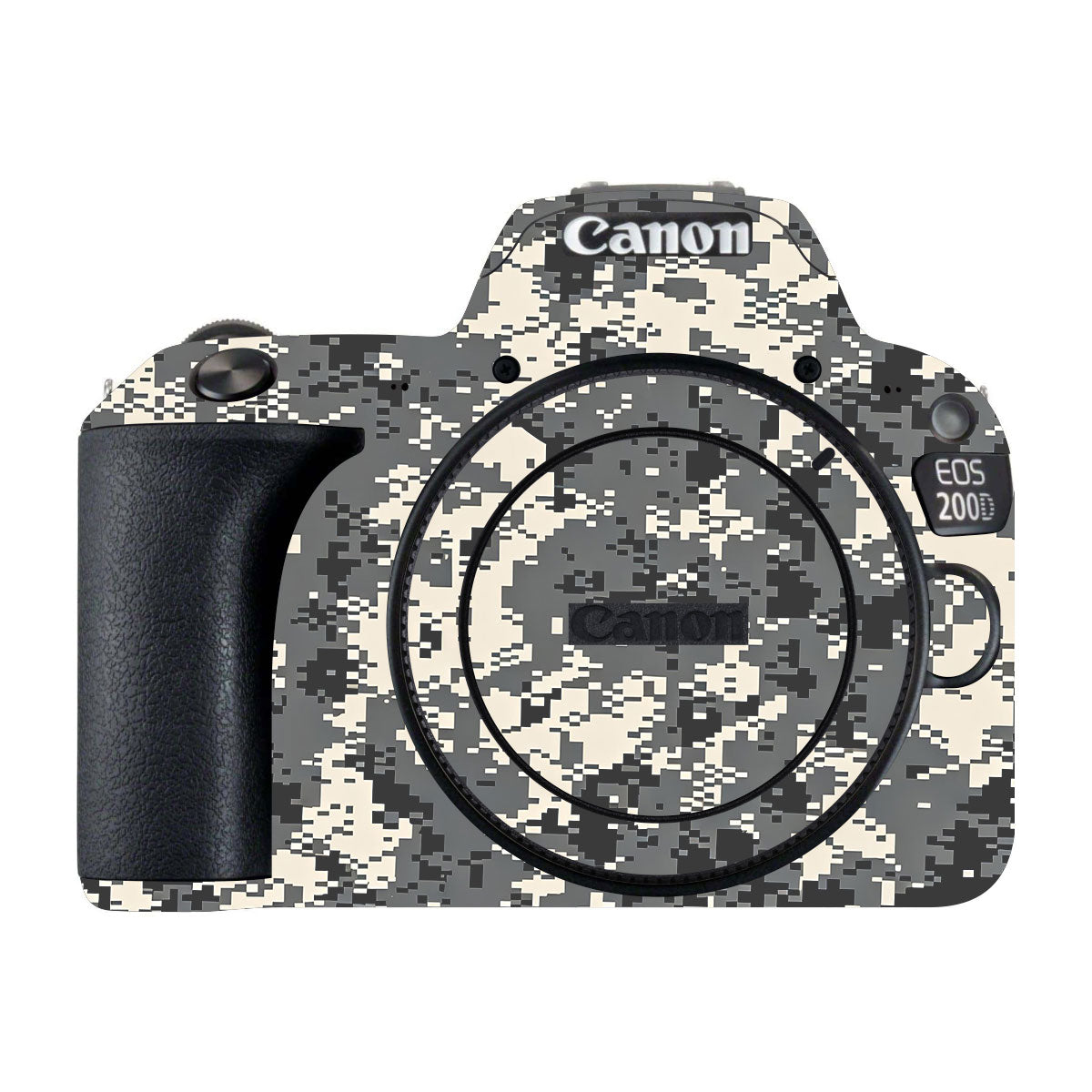 Grey Black Pixel Canon EOS 200D Camera Skins