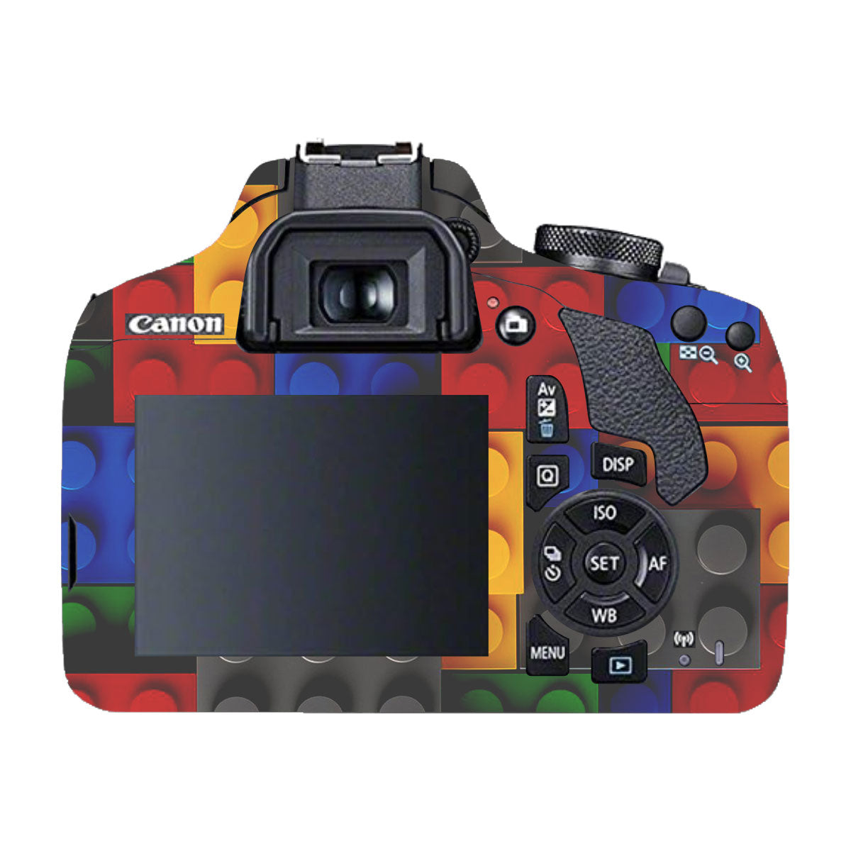 Colorful LEGO Brick Wall Pattern Canon EOS 200D Camera Skin