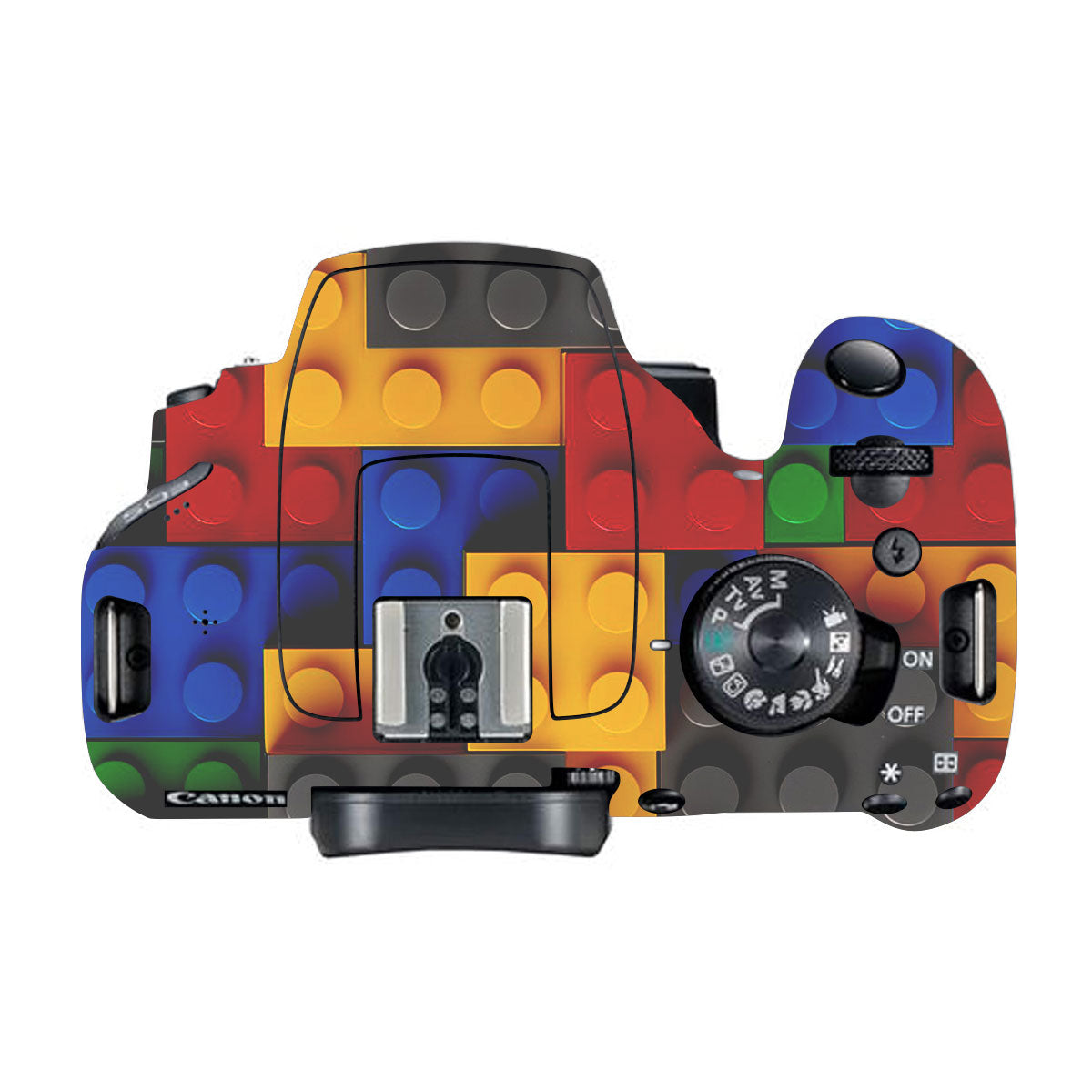 Colorful LEGO Brick Wall Pattern Canon EOS 200D Camera Skin