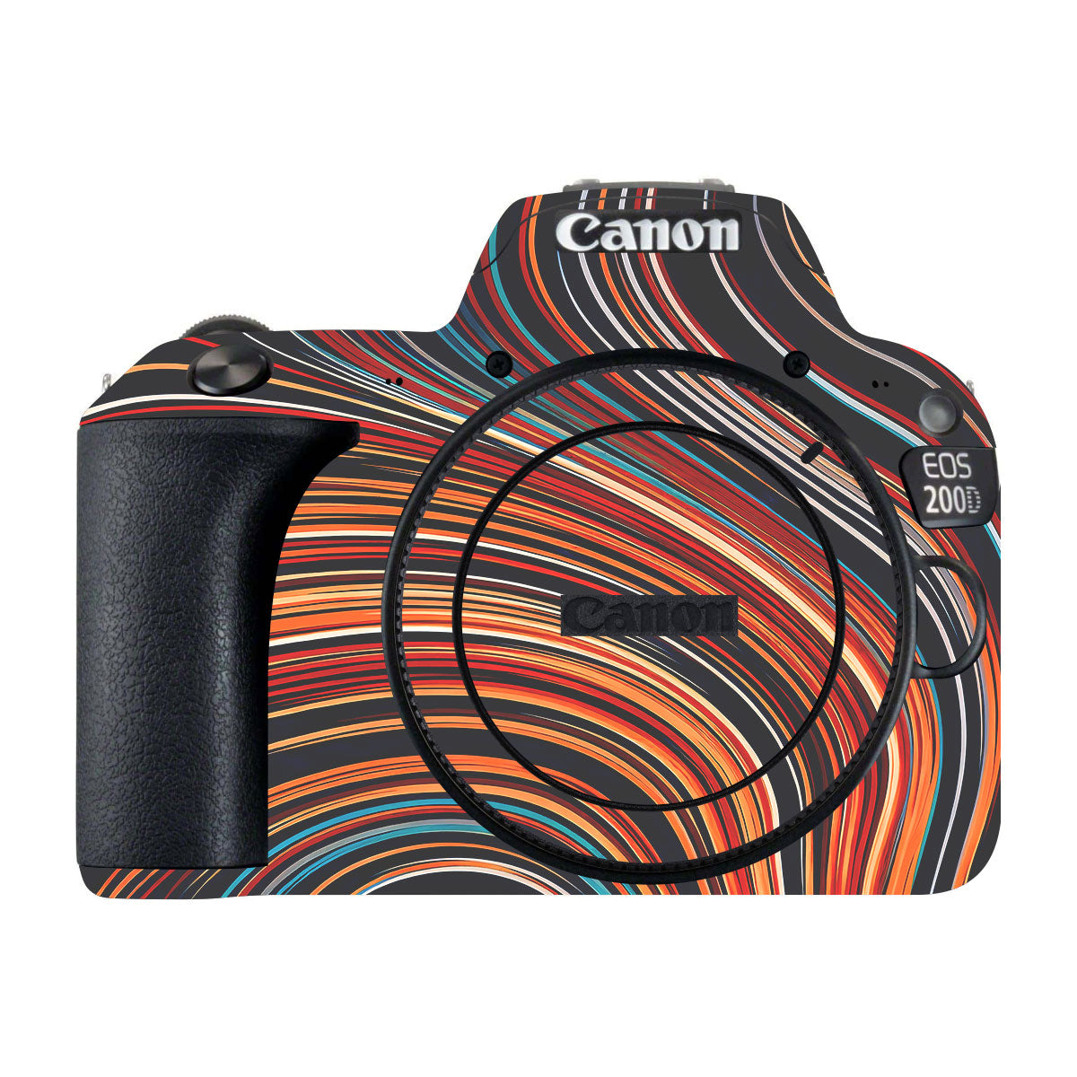 Retro Abstract Striped Swirl Canon EOS 200D Camera Skin