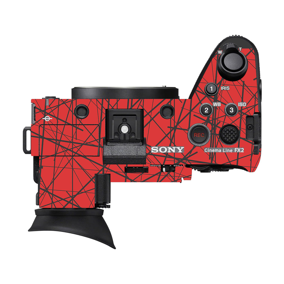 Textured Red Chaos Line Sony FX2 Camera Skin