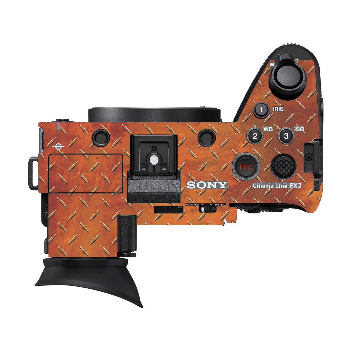 Textured Metallic Steel Grain Sony FX2 Camera Skin