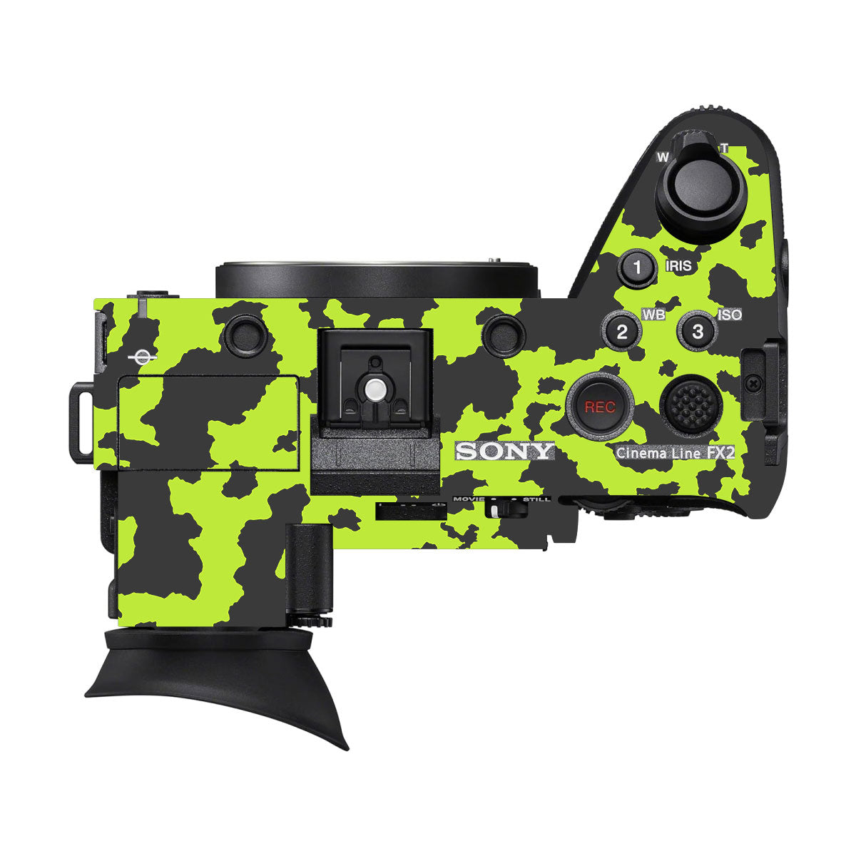 Neon Green Splatter Sony FX2 Camera Skins