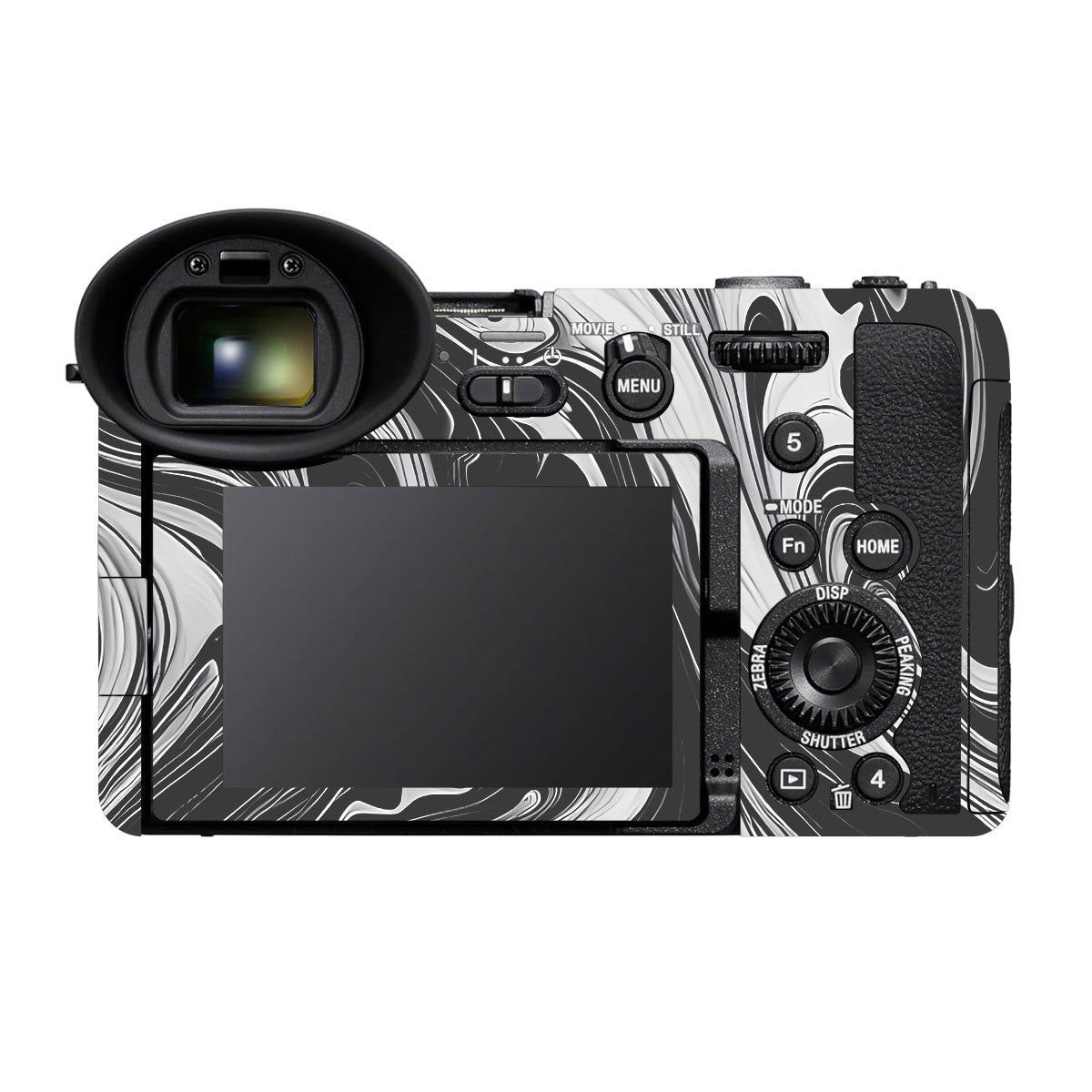 Black and White Marble Sony FX2 Camera Skins