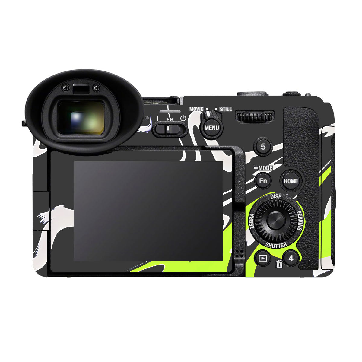 Neon Green and Black Pattern Sony FX2 Camera Skins