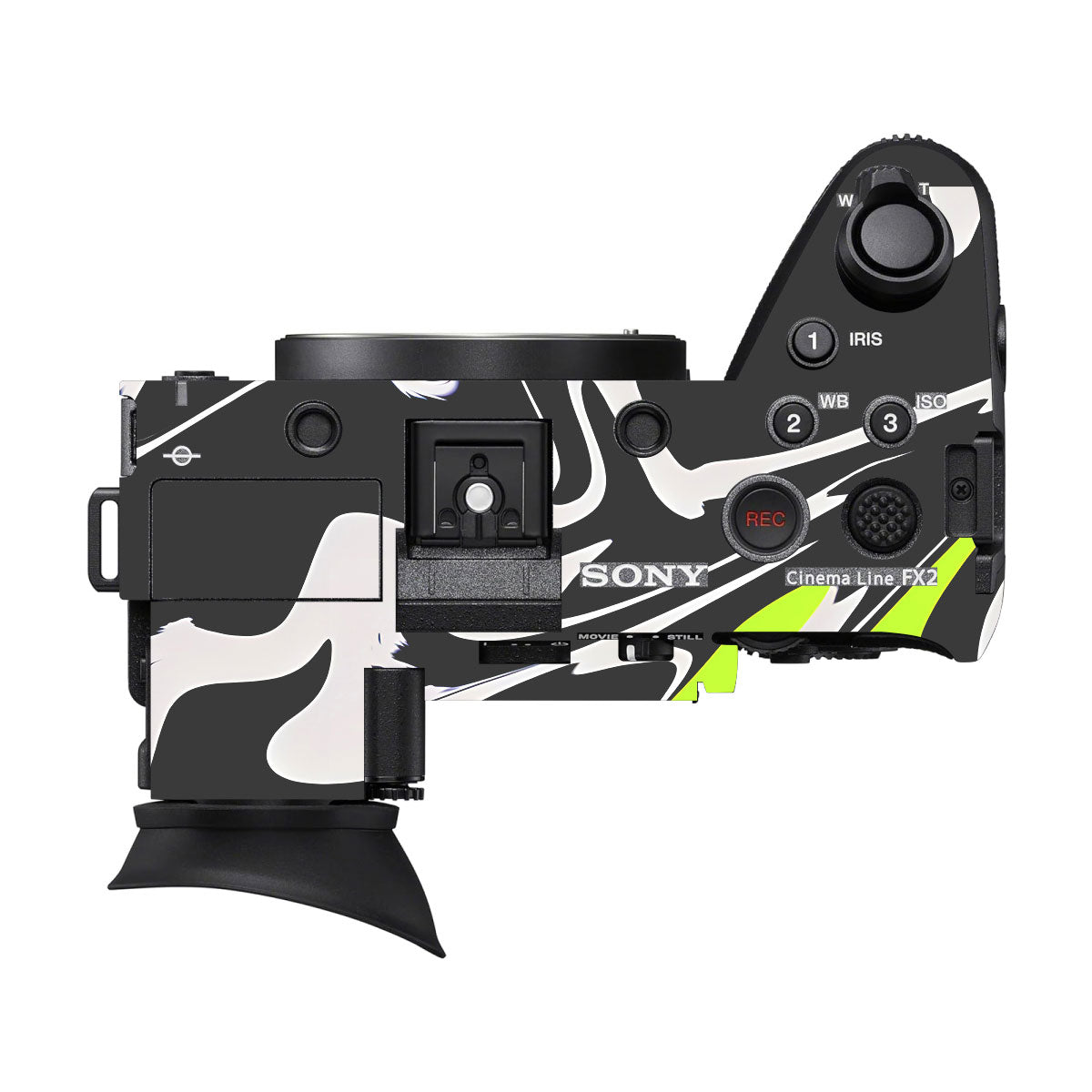 Neon Green and Black Pattern Sony FX2 Camera Skins