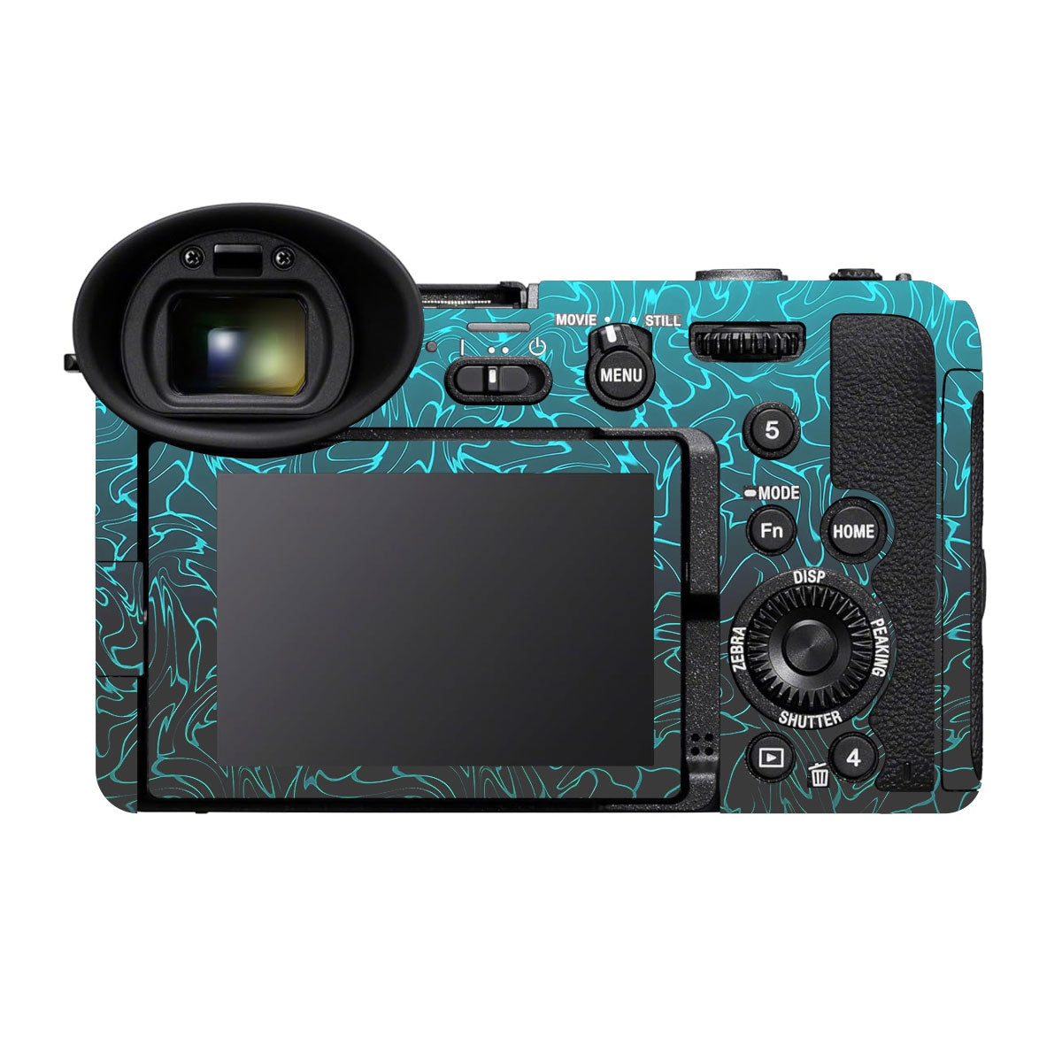 Cyan Blue to Black Gradient Sony FX2 Camera Skins