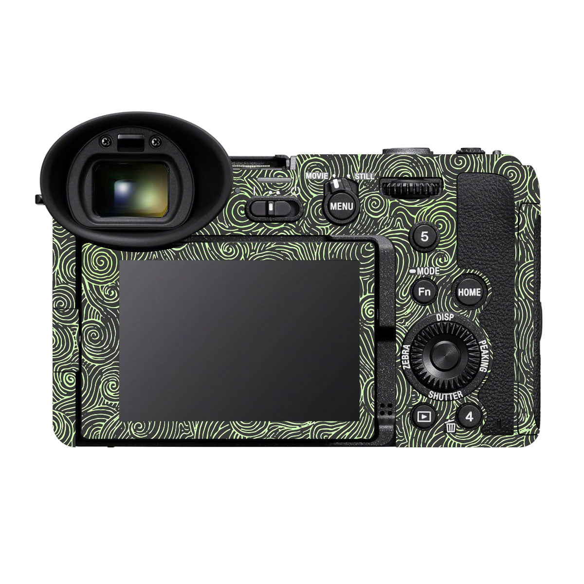 Green Spirals Sony FX2 Camera Skins