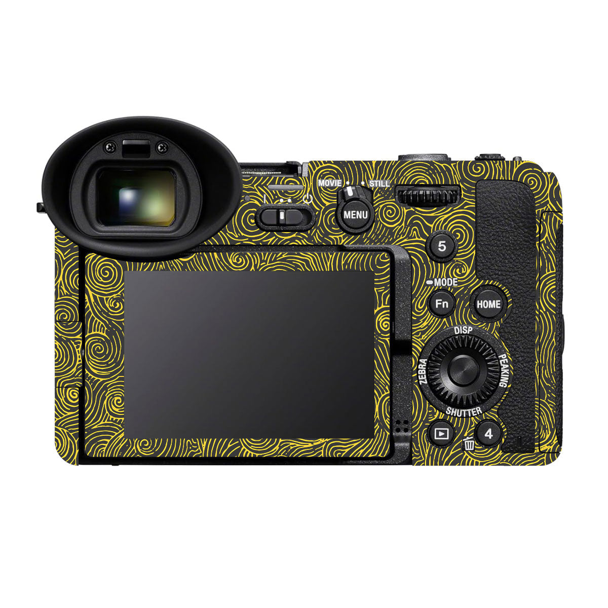 Yellow Spirals Sony FX2 Camera Skins