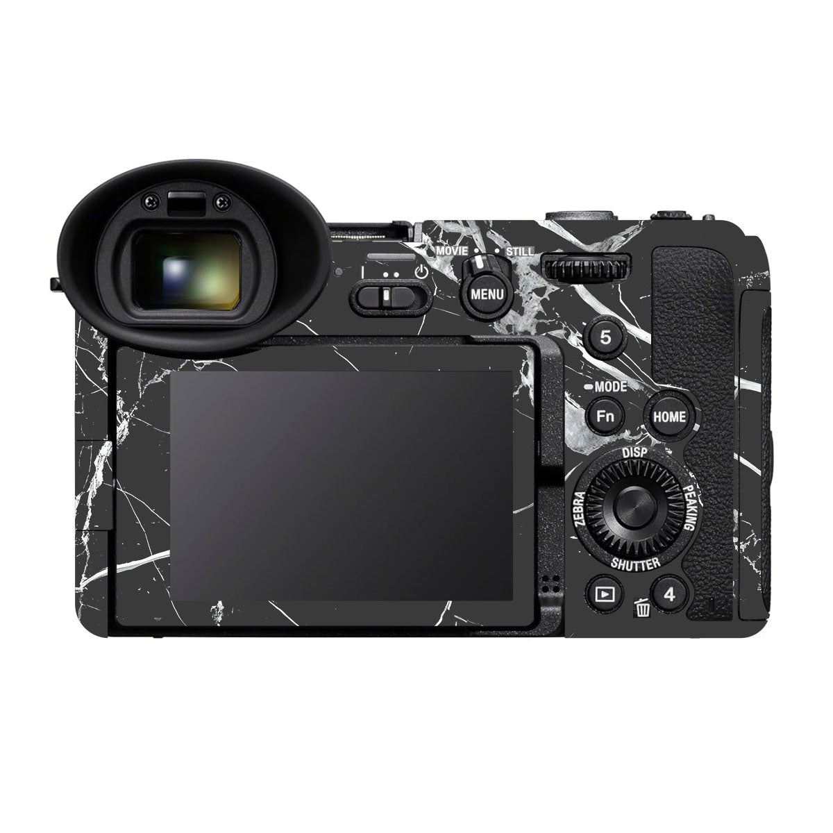 White Veins on Black Sony FX2 Camera Skins