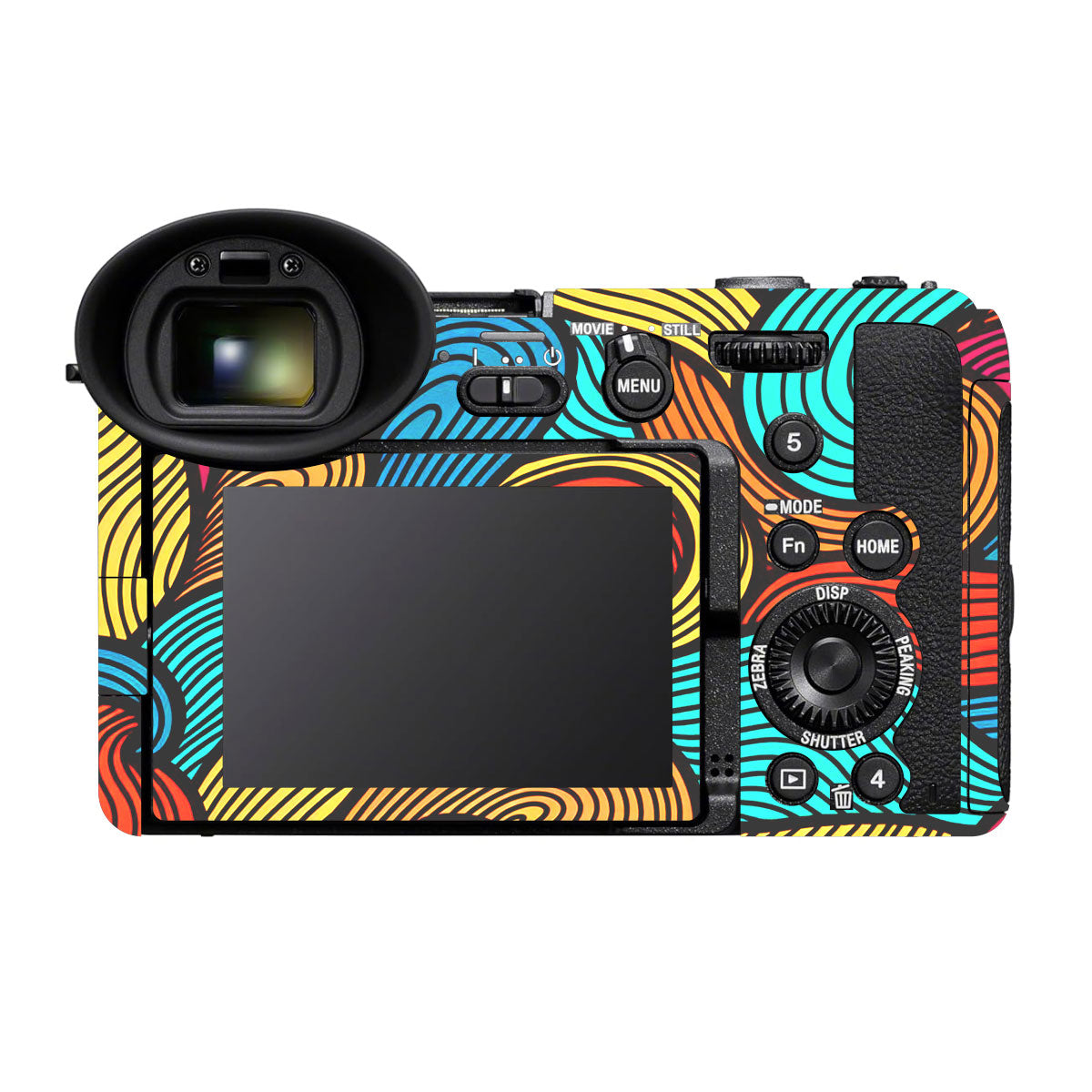 Retro Colorful Doodle Art Pattern Sony FX2 Camera Skin
