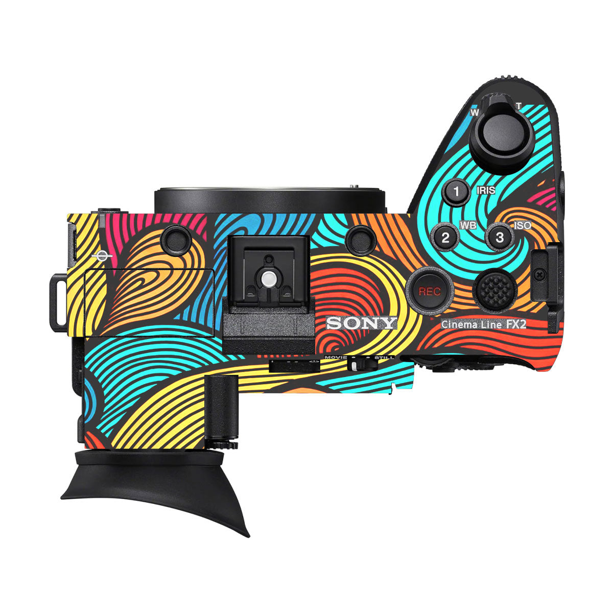 Retro Colorful Doodle Art Pattern Sony FX2 Camera Skin