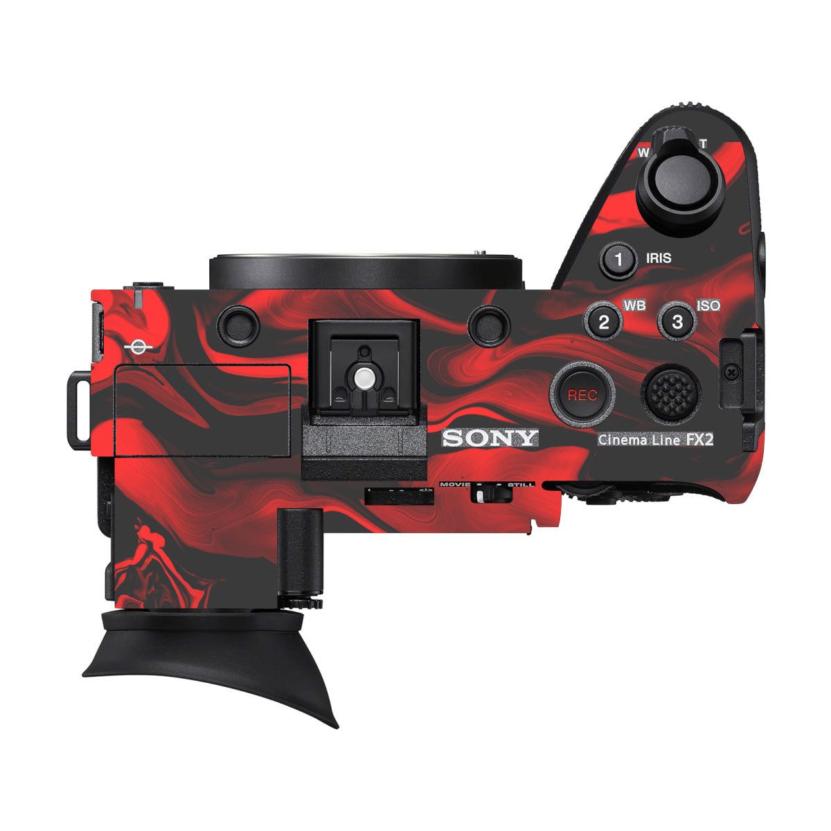 Red Lava Flow Sony FX2 Camera Skin