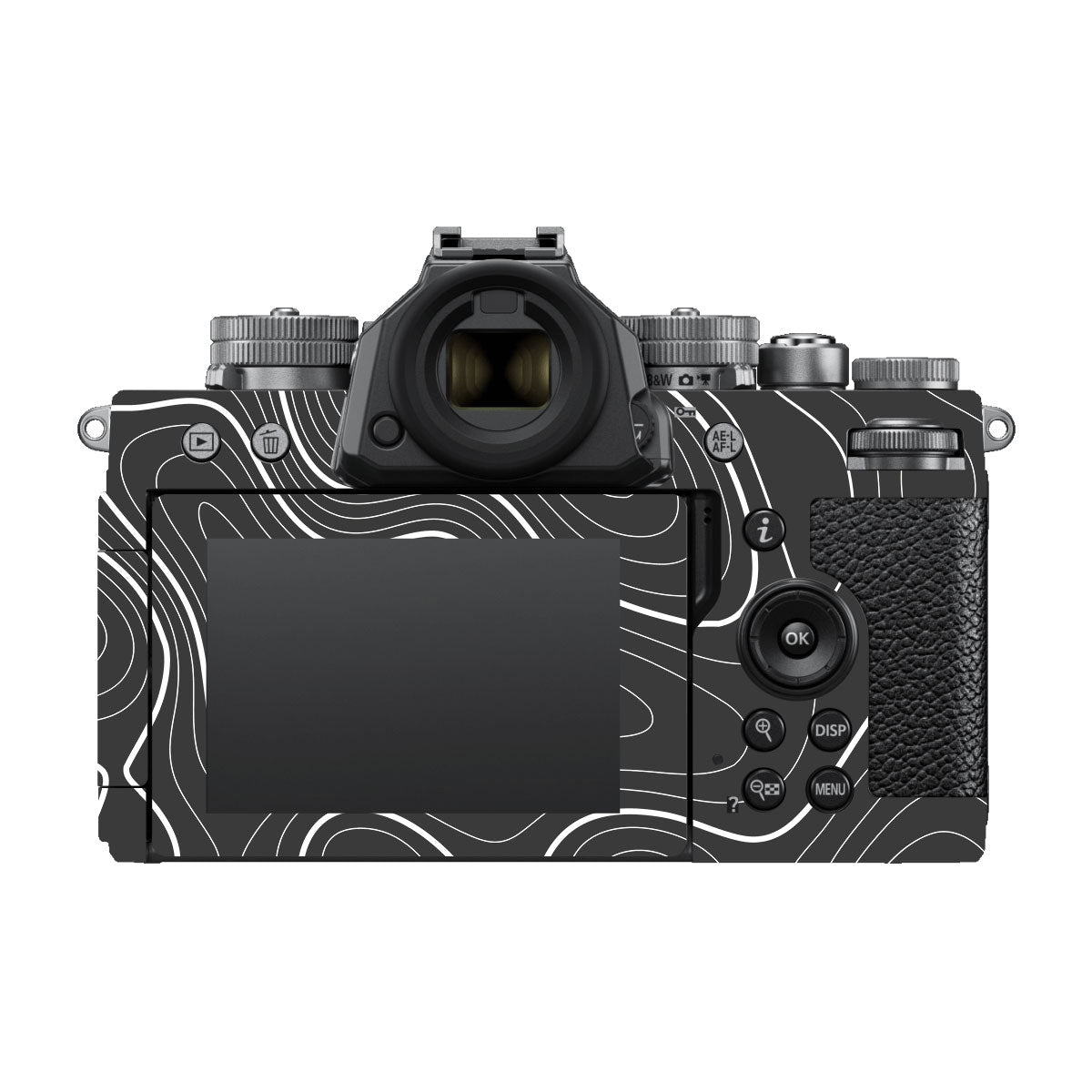 Grayscale Topographic Lines Nikon ZF Camera Skins