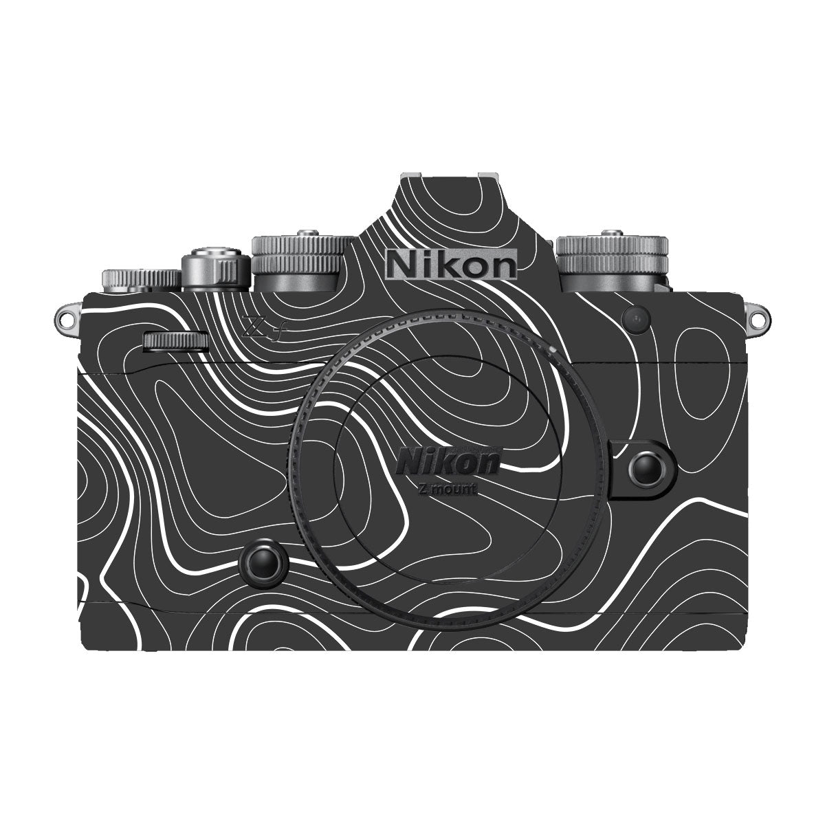 Grayscale Topographic Lines Nikon ZF Camera Skins