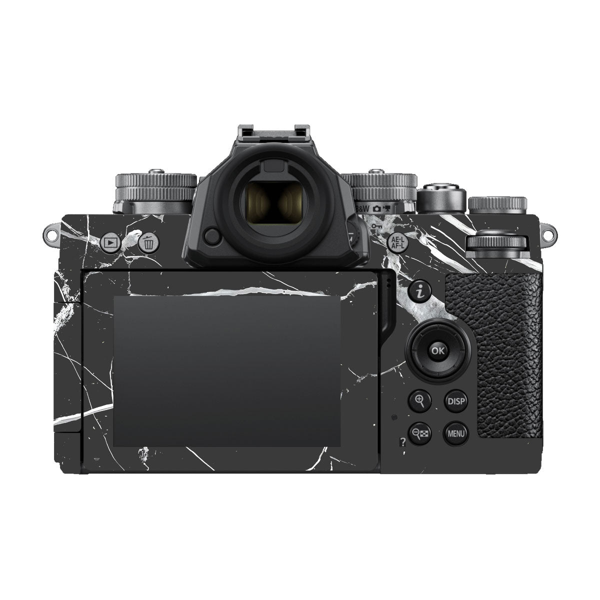 White Veins on Black Nikon ZF Camera Skins