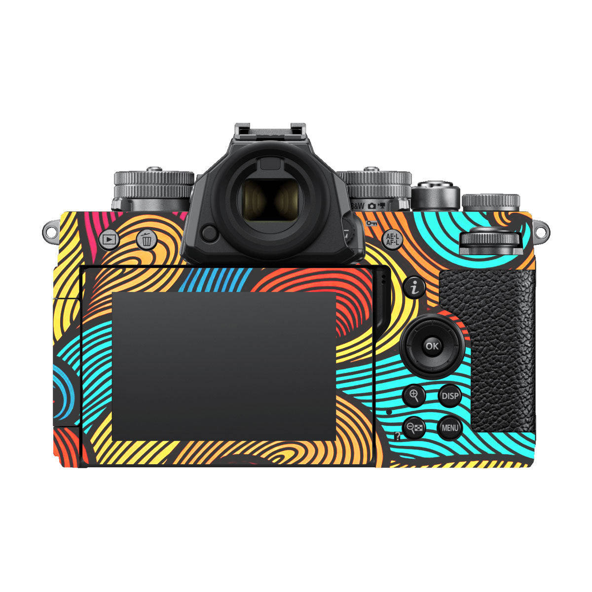 Retro Colorful Doodle Art Pattern Nikon ZF Camera Skin