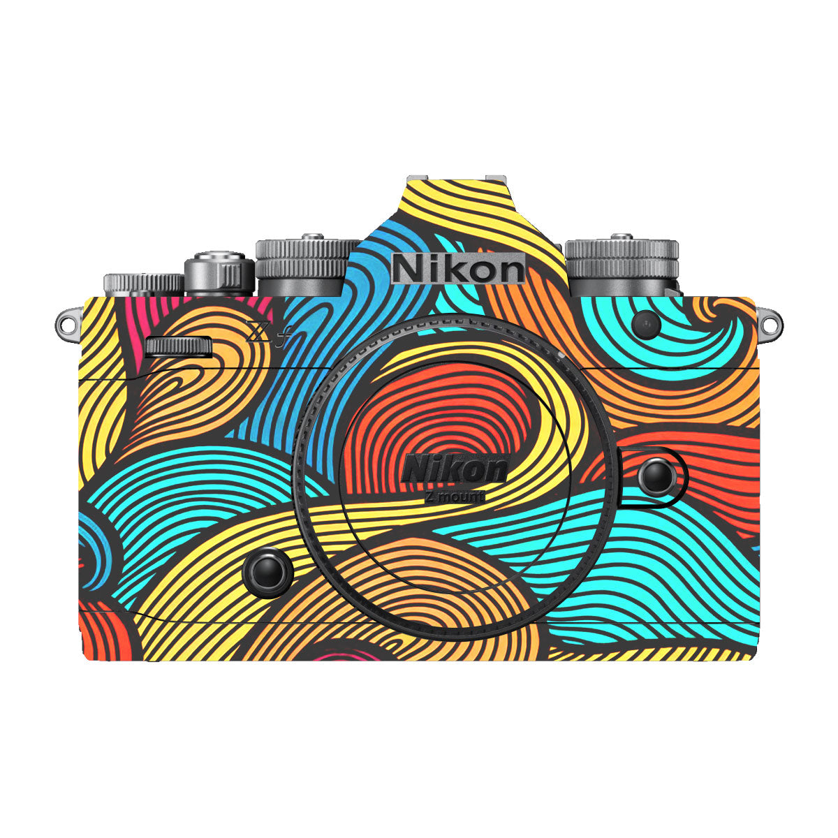 Retro Colorful Doodle Art Pattern Nikon ZF Camera Skin