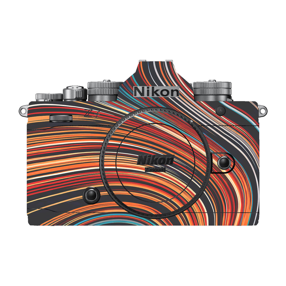 Retro Abstract Striped Swirl Nikon ZF Camera Skin