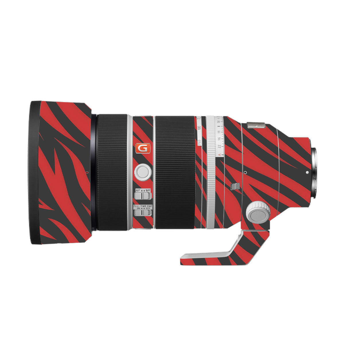 Red and Black Stripes Sony FE 50Ð150mm F/2 GM Camera Lens Skin