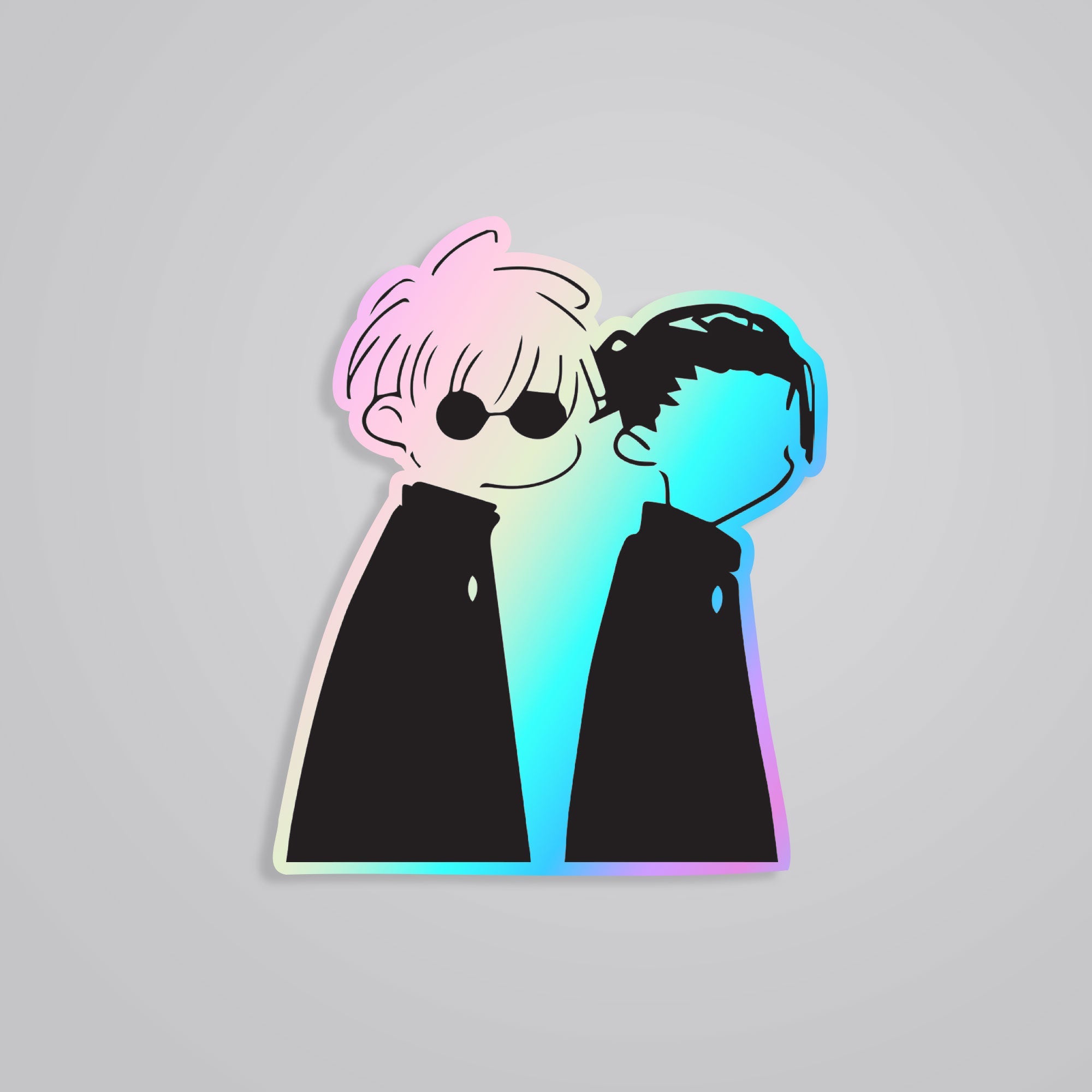 Fomo Store Holographic Stickers Anime Gojo and Geto in Black