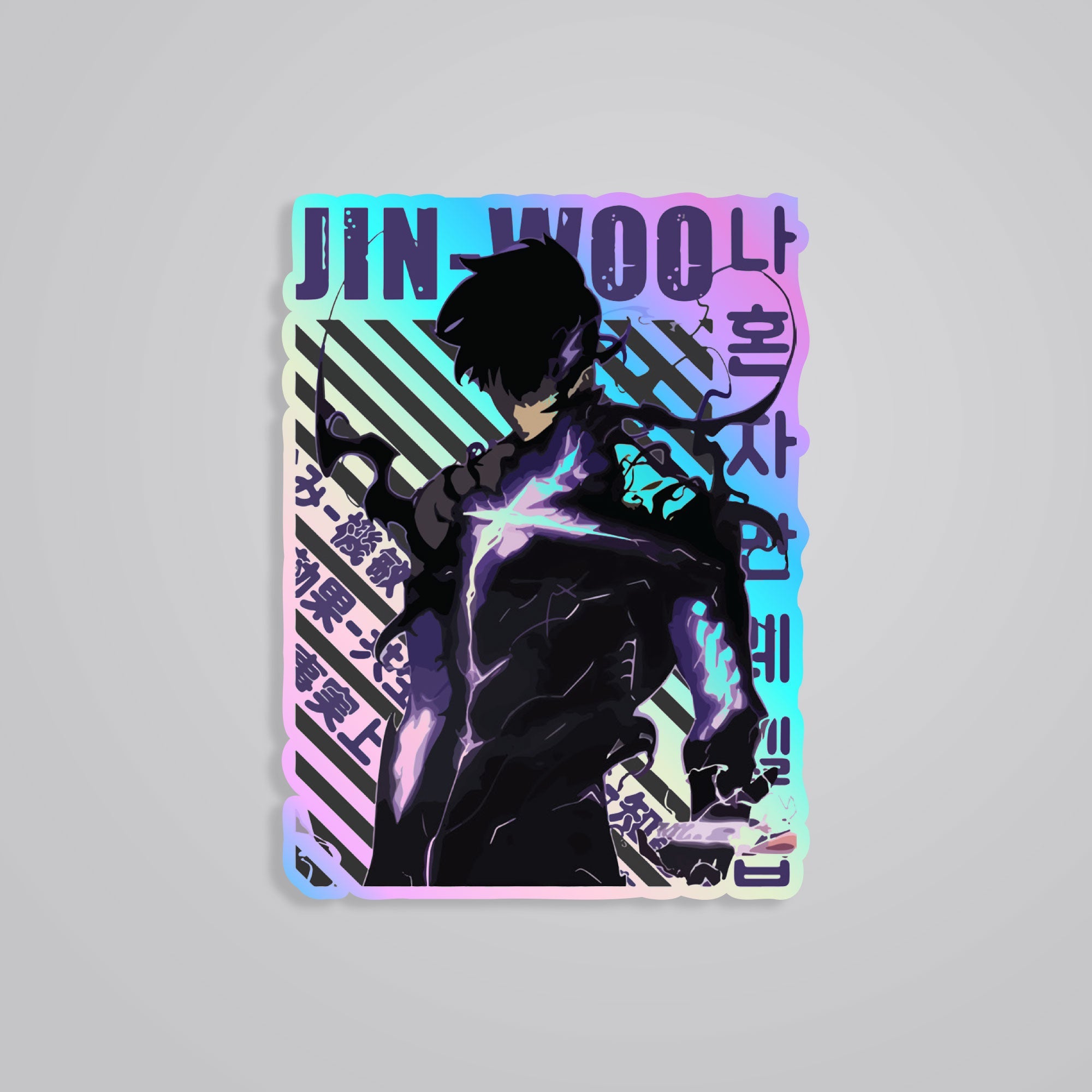 Fomo Store Holographic Stickers Anime Solo Leveling Sung Jin Woo