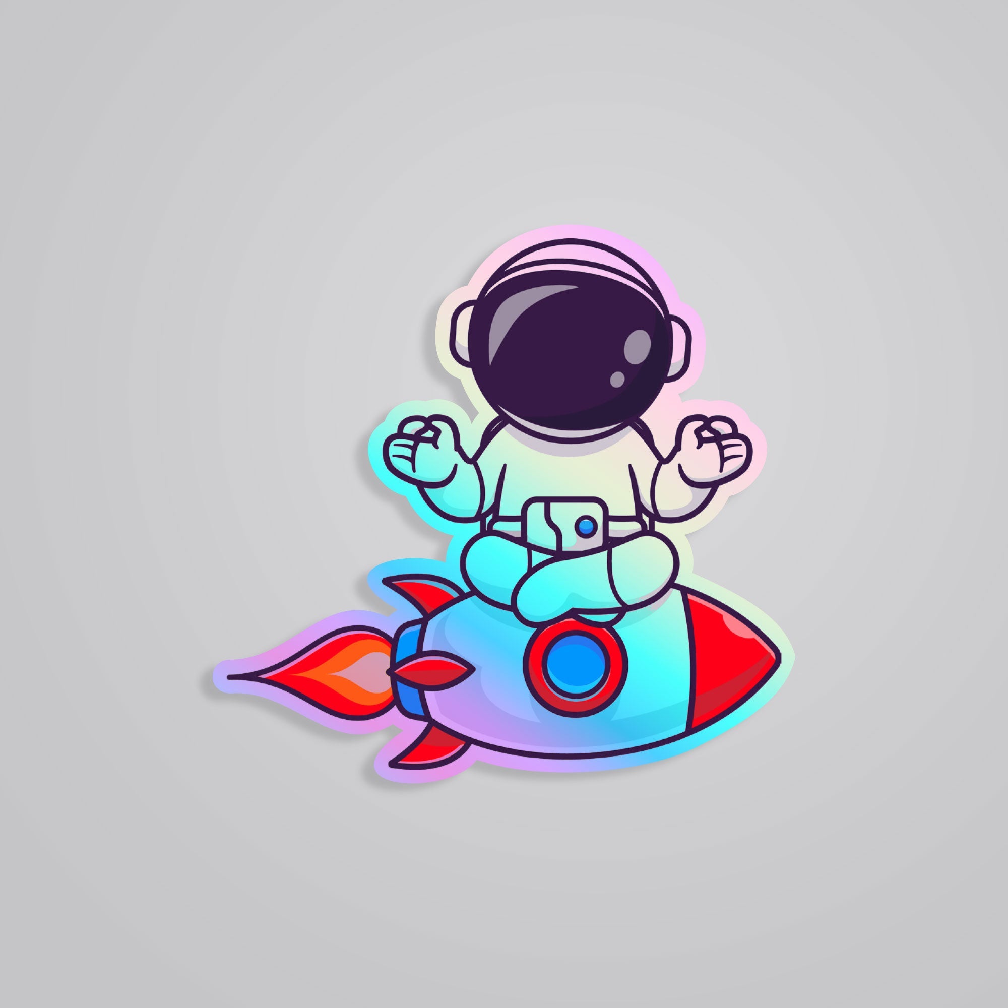 Fomo Store Holographic Stickers Casual Saturn Astronaut