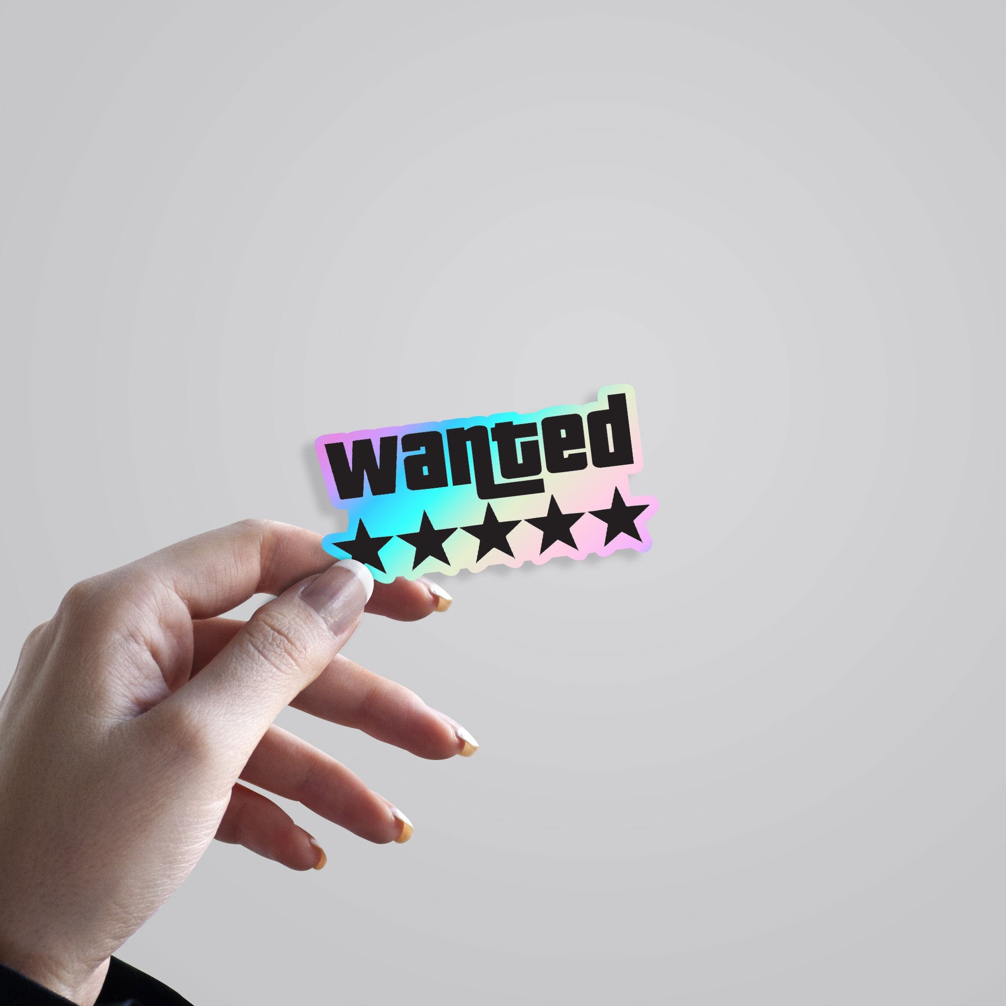 Wanted GTA Holographic Stickers