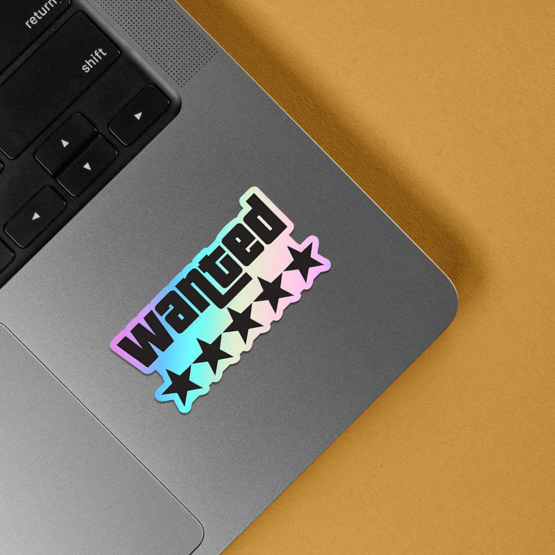 Wanted GTA Holographic Stickers