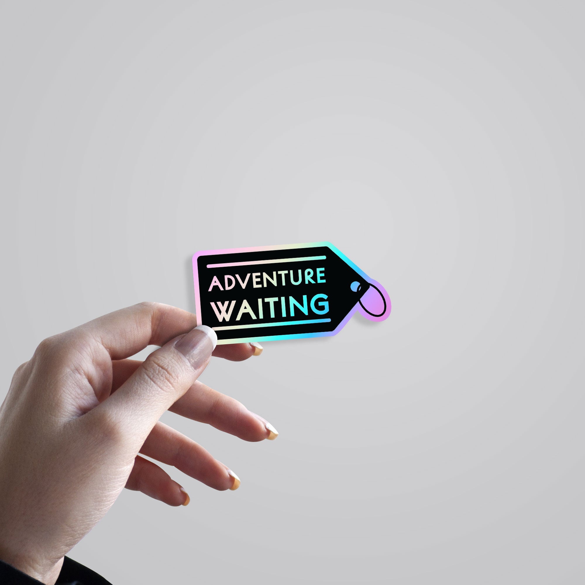Adventure Waiting Holographic Stickers