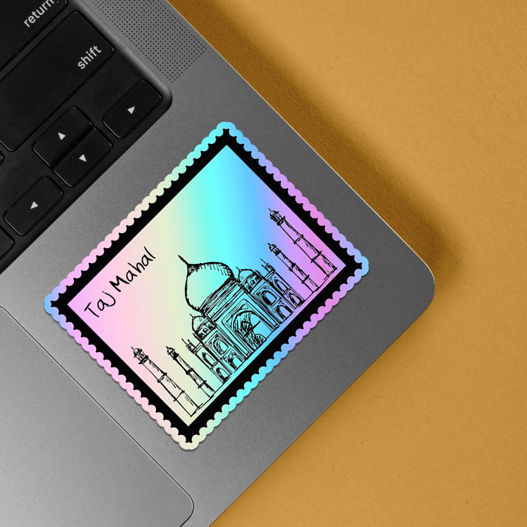 Taj Mahal Stamp Holographic Stickers