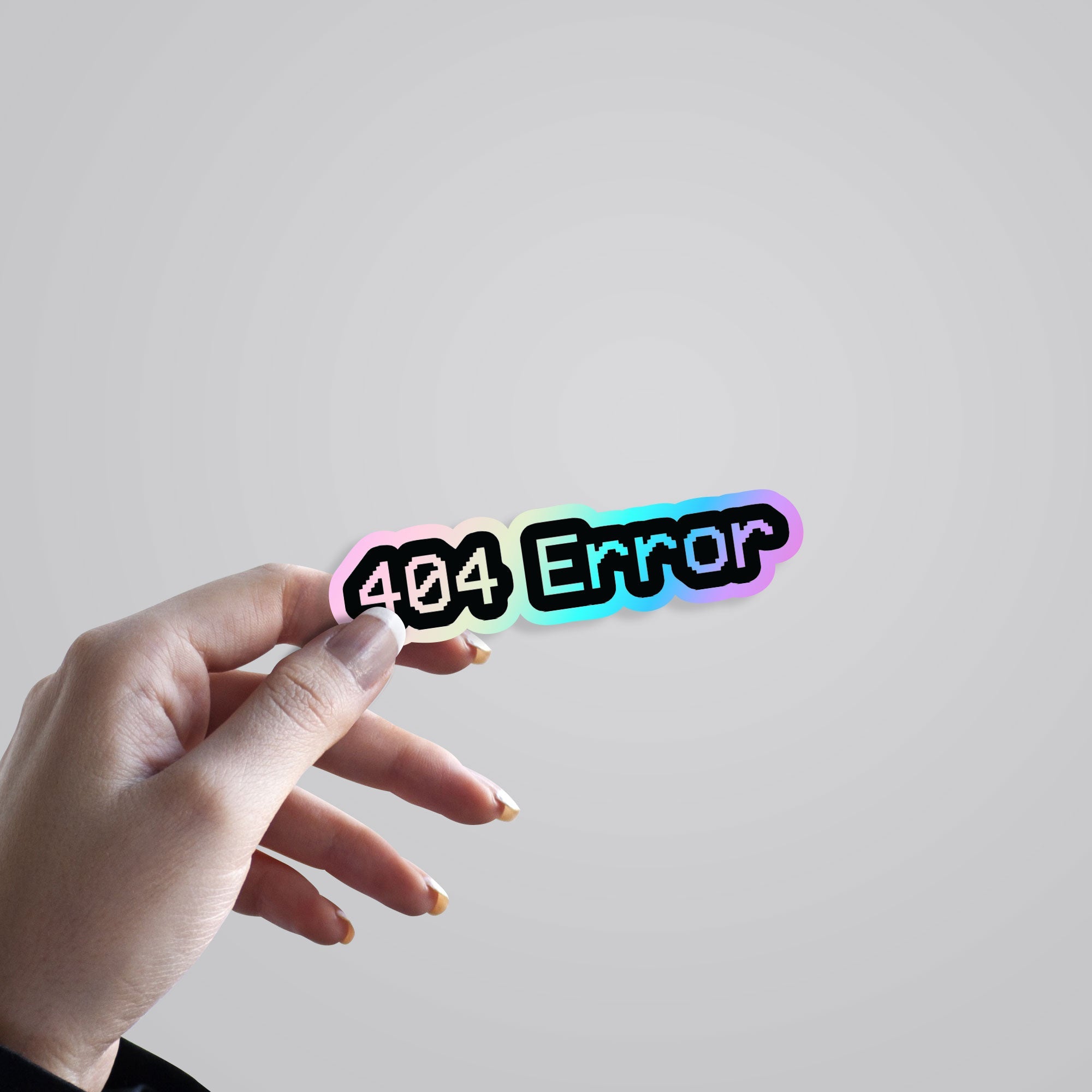 404 Error Holographic Stickers