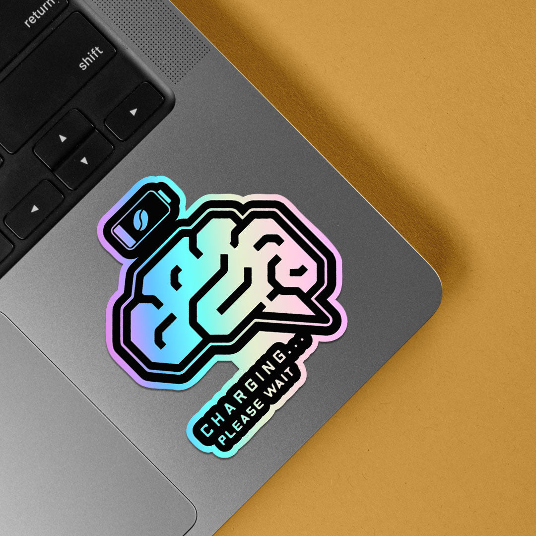 Charging, Please Wait Holographic Stickers