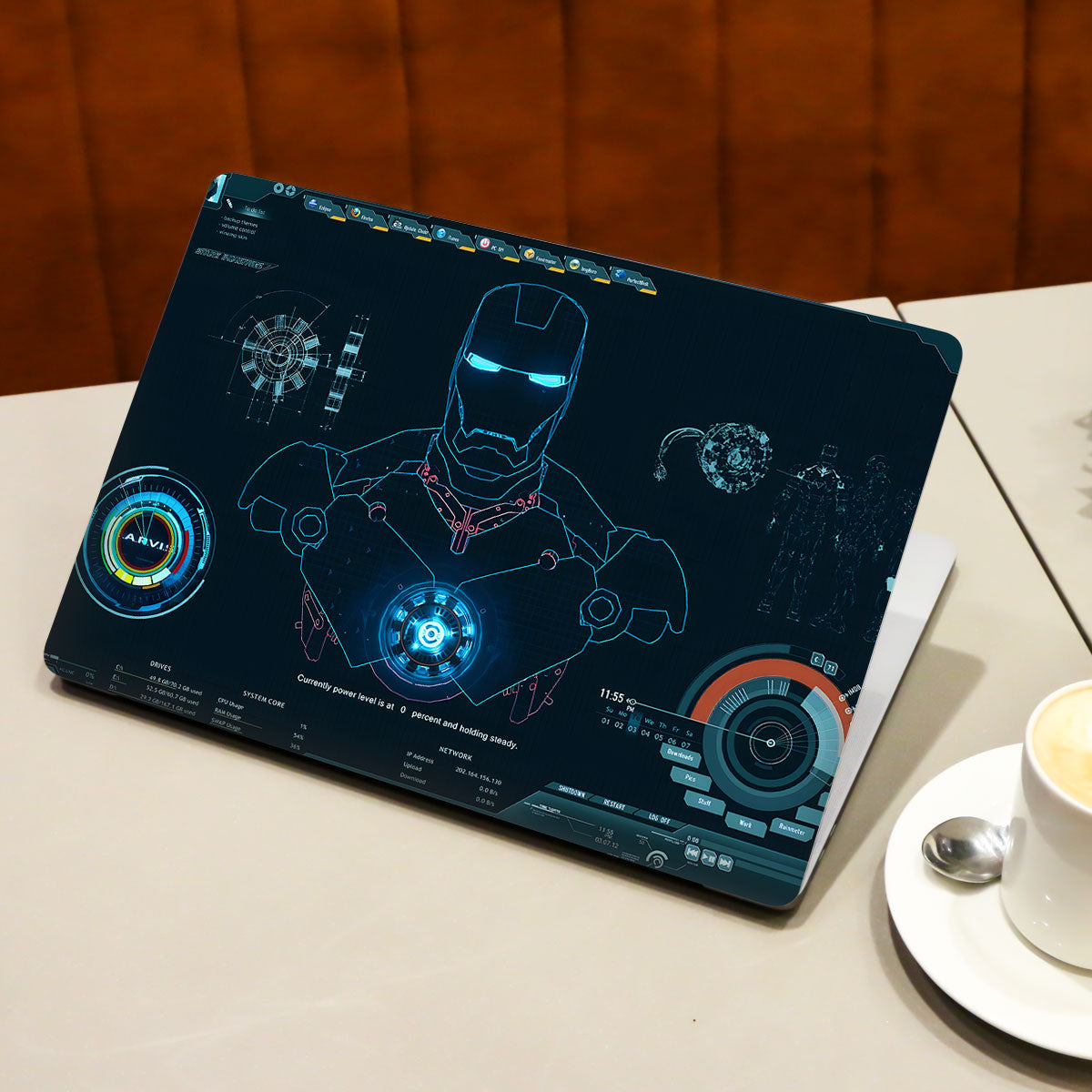 Iron Man Blue Interface Design Comic Laptop Skin