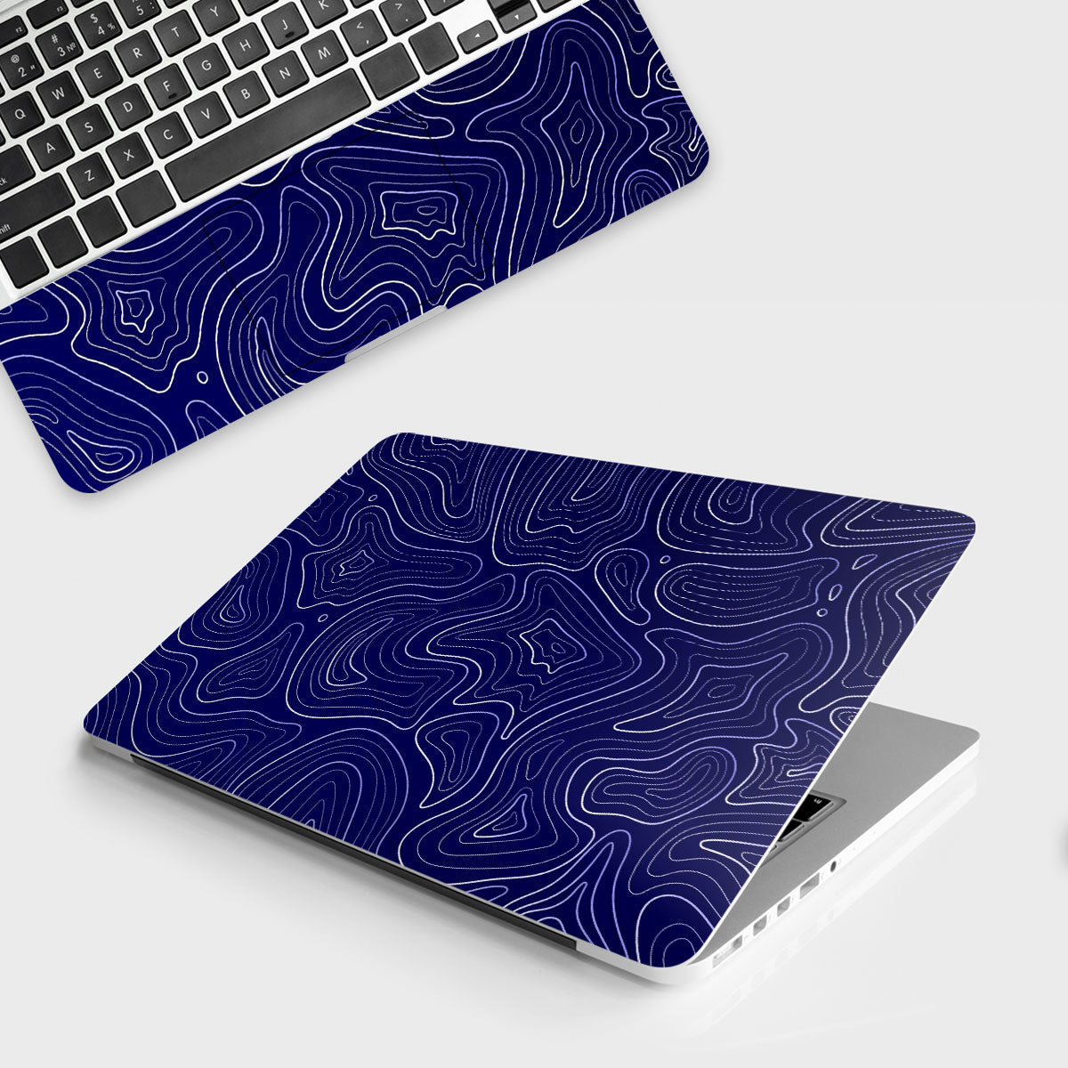 Fomo Store Laptop Skins Miscellaneous Deep Blue Contour Depths