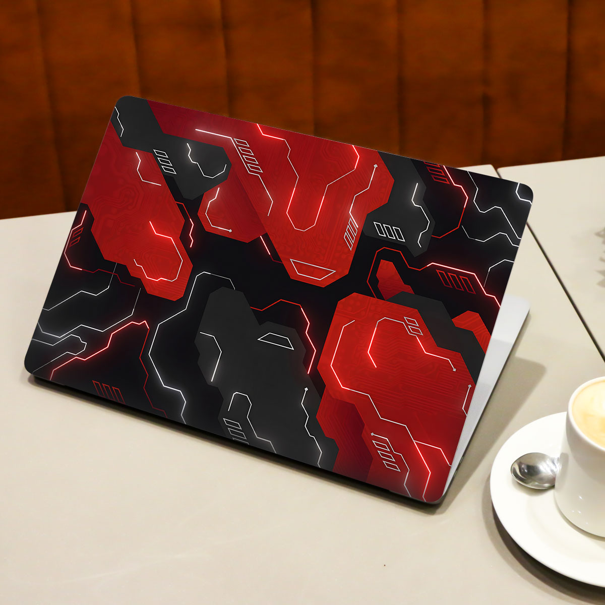 Electric Grid in Red Laptop Skin