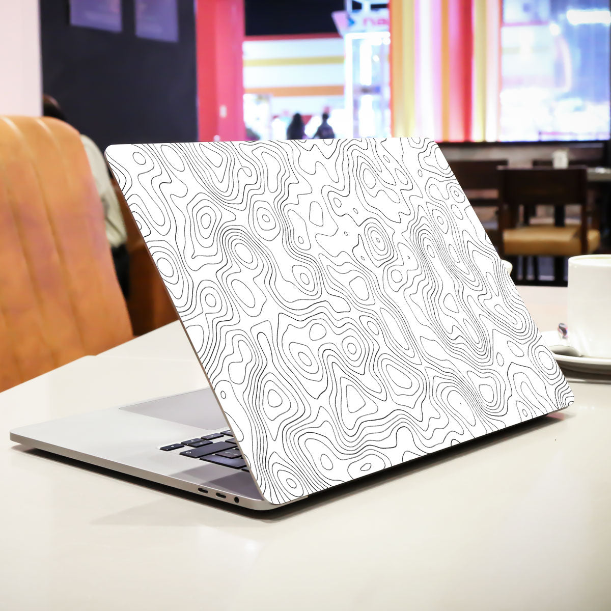 White Contour Design Laptop Skin