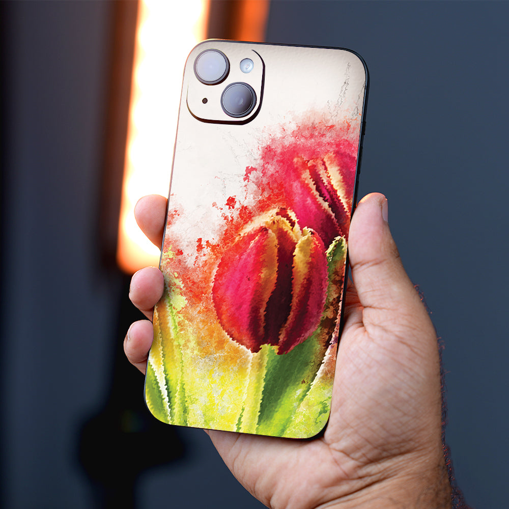 Watercolor Tulip Bloom Botanical Mobile Skin