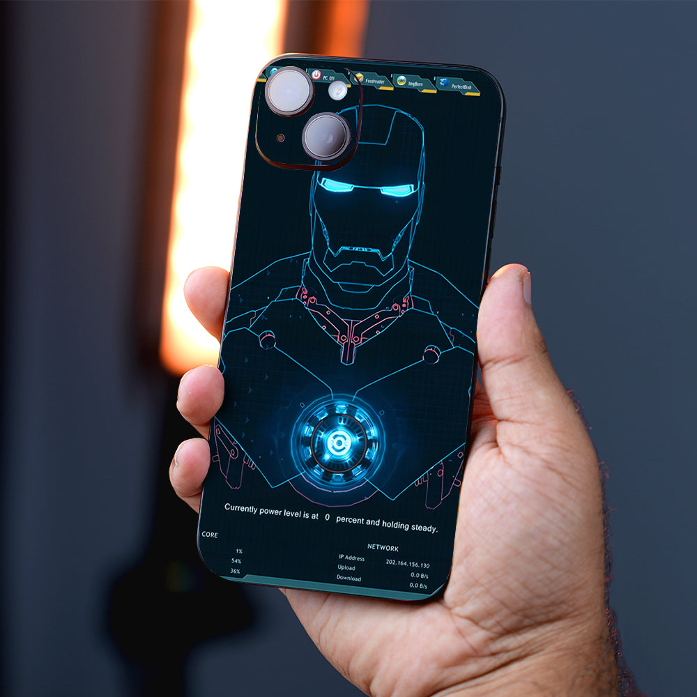 Iron Man Blue Interface Design Comic Mobile Skin
