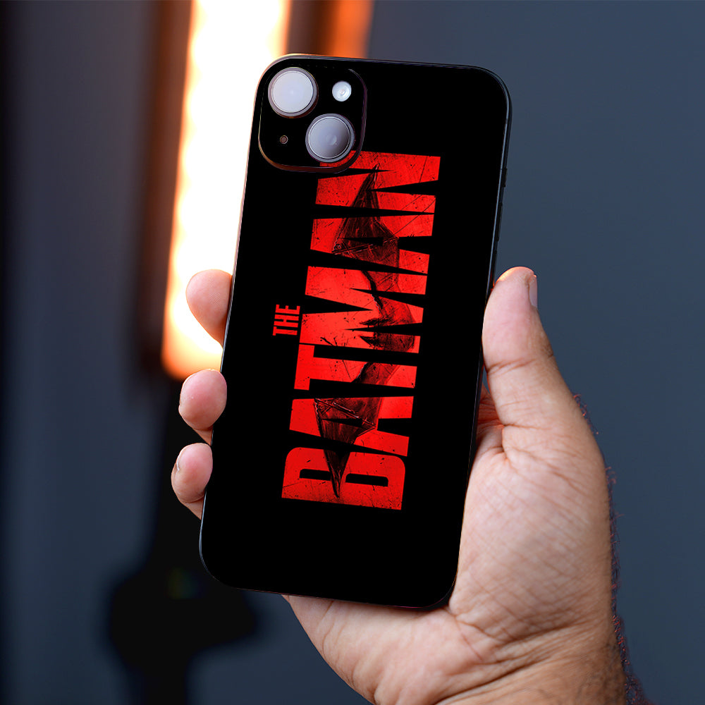 The Batman in Bold Red Comic Mobile Skin