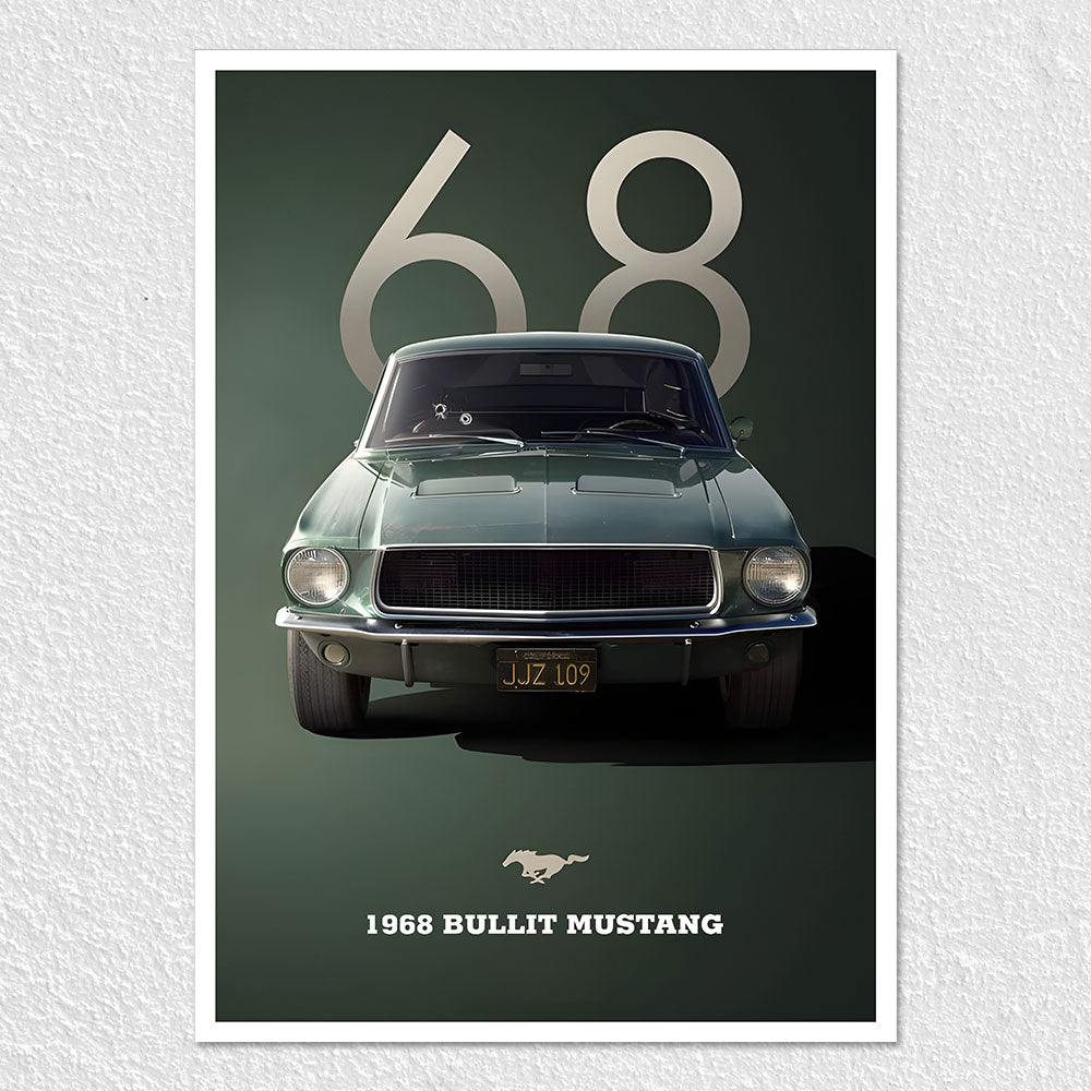 Fomo Store Posters Cars & Bikes 1968 Bullit Mustang