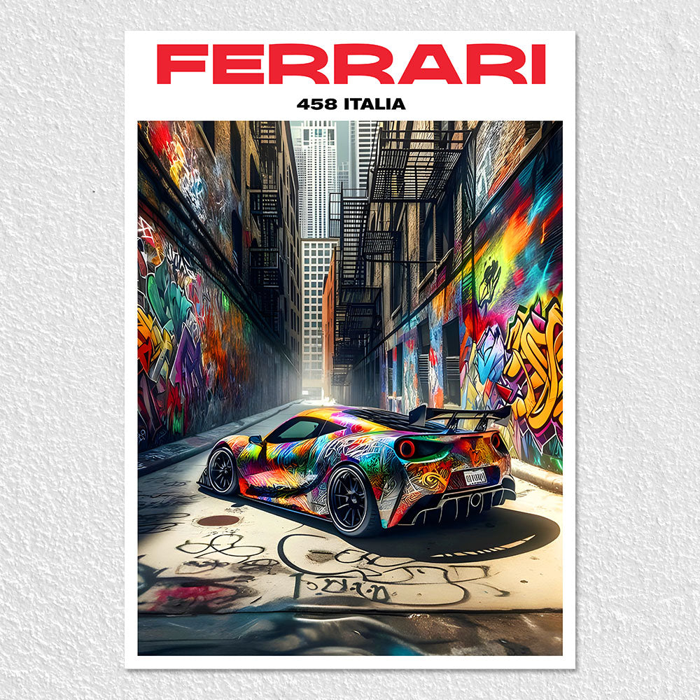 Fomo Store Posters Cars & Bikes Ferrari 458 Italia