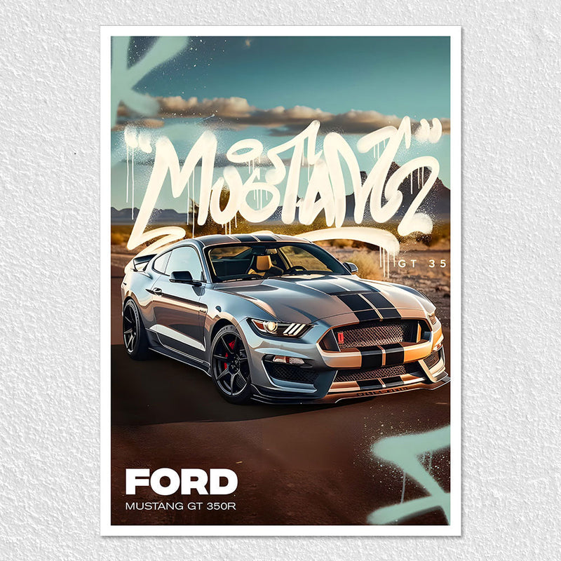Gt Racing Poster Ford Mustang GT 350R Poster - Powerful Performance
