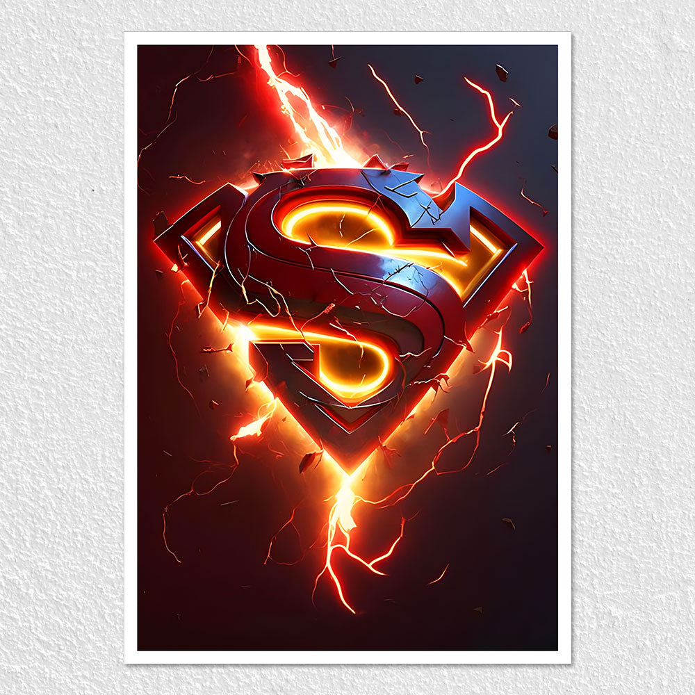 Fomo Store Posters Movies Fiery Superman Symbol