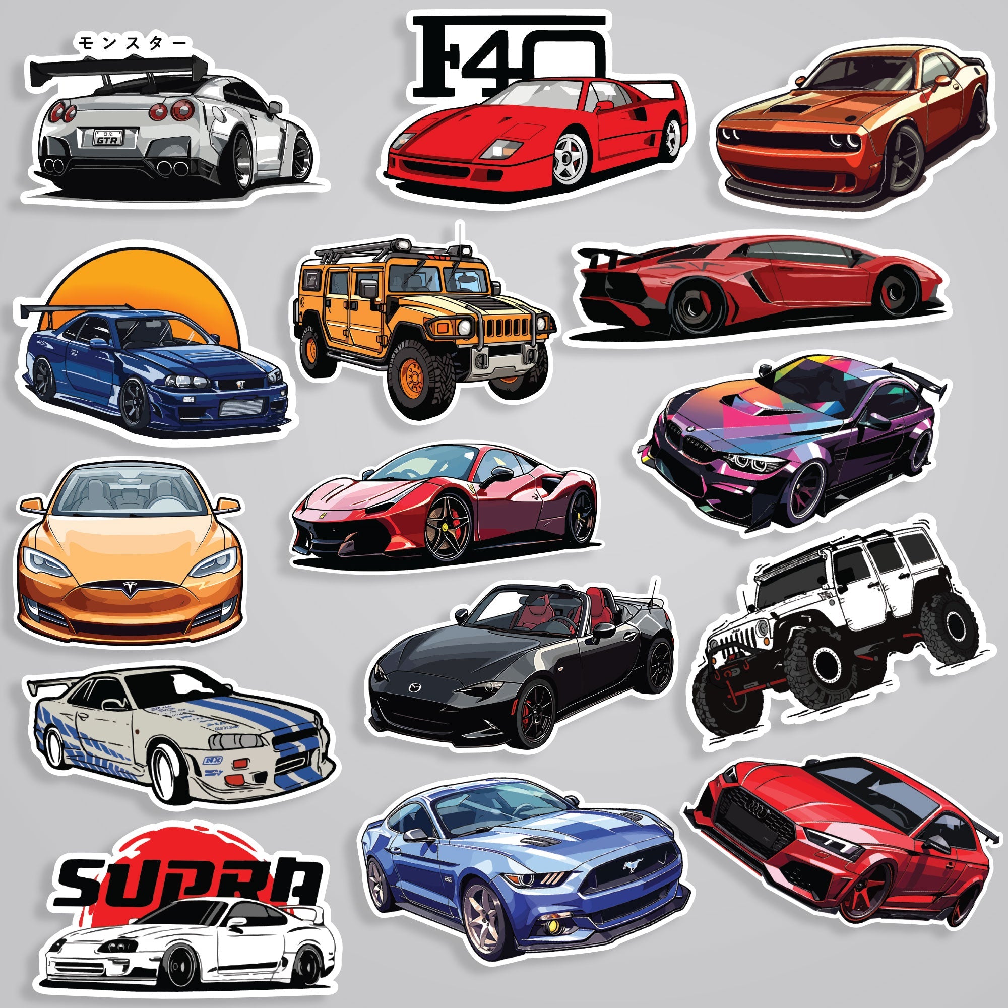 15 Car Stickers Pack 1 - Variety