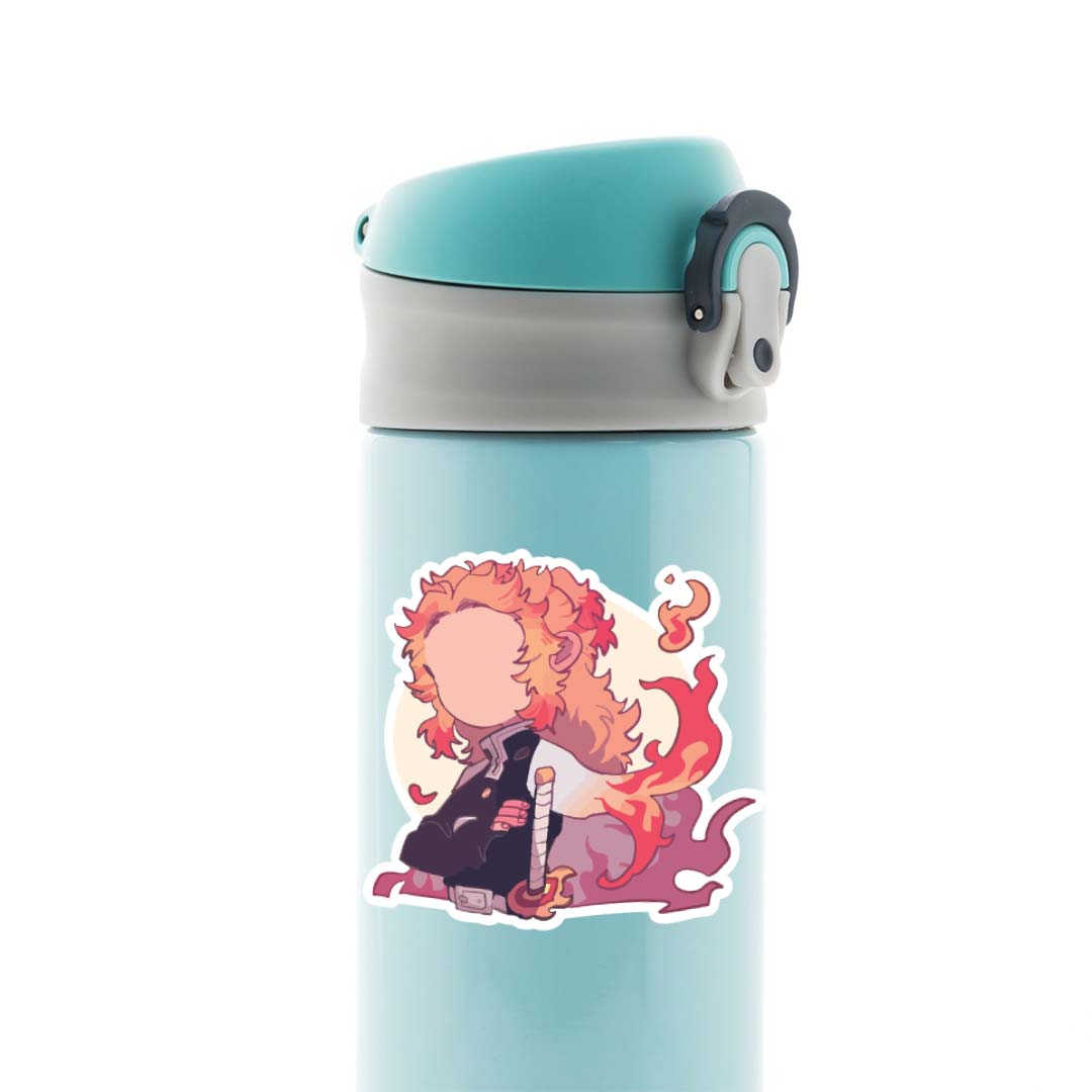 Chibi Rengoku with flames Anime Stickers
