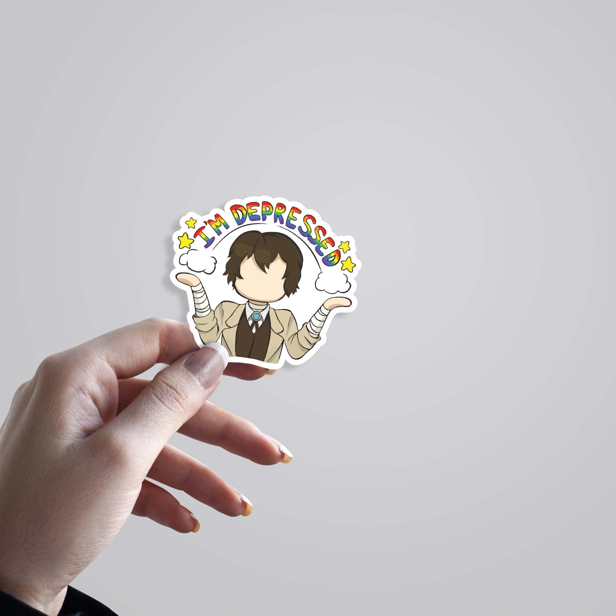 I'm Depressed Dazai Anime Stickers