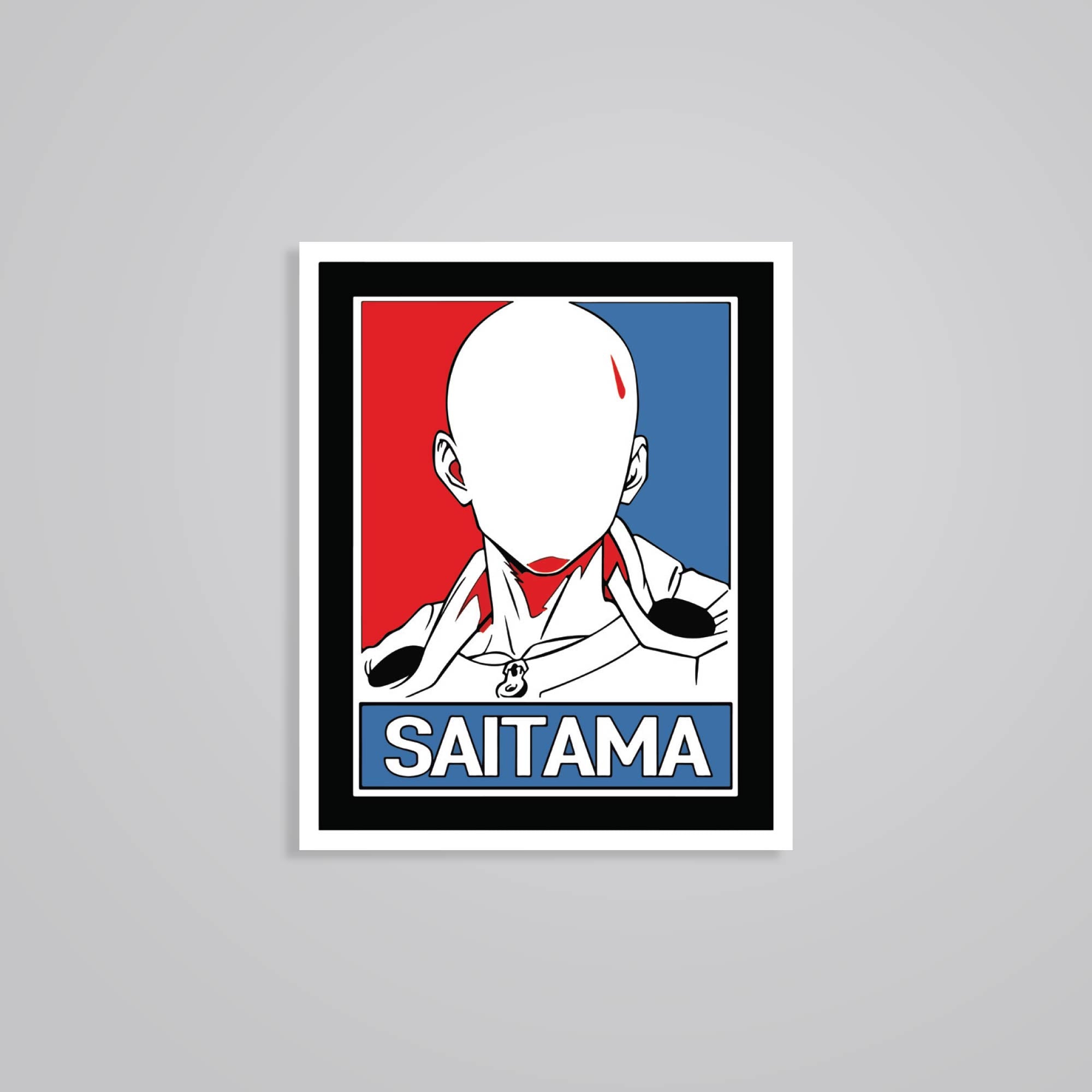 Fomo Store Stickers Anime Saitama Minimalist